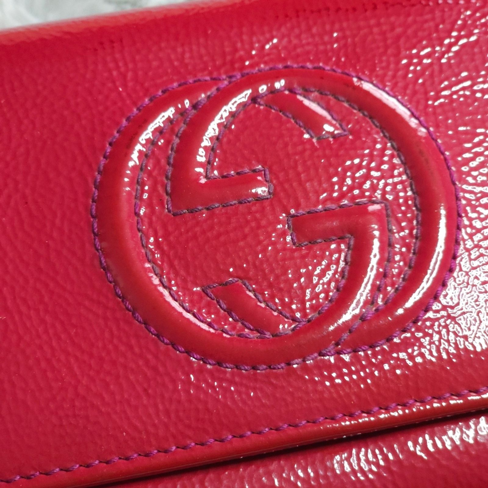 Gucci *Authentic**Gucci Soho GG Leather Continental Wallet - Red Size ONE SIZE - 4 Thumbnail