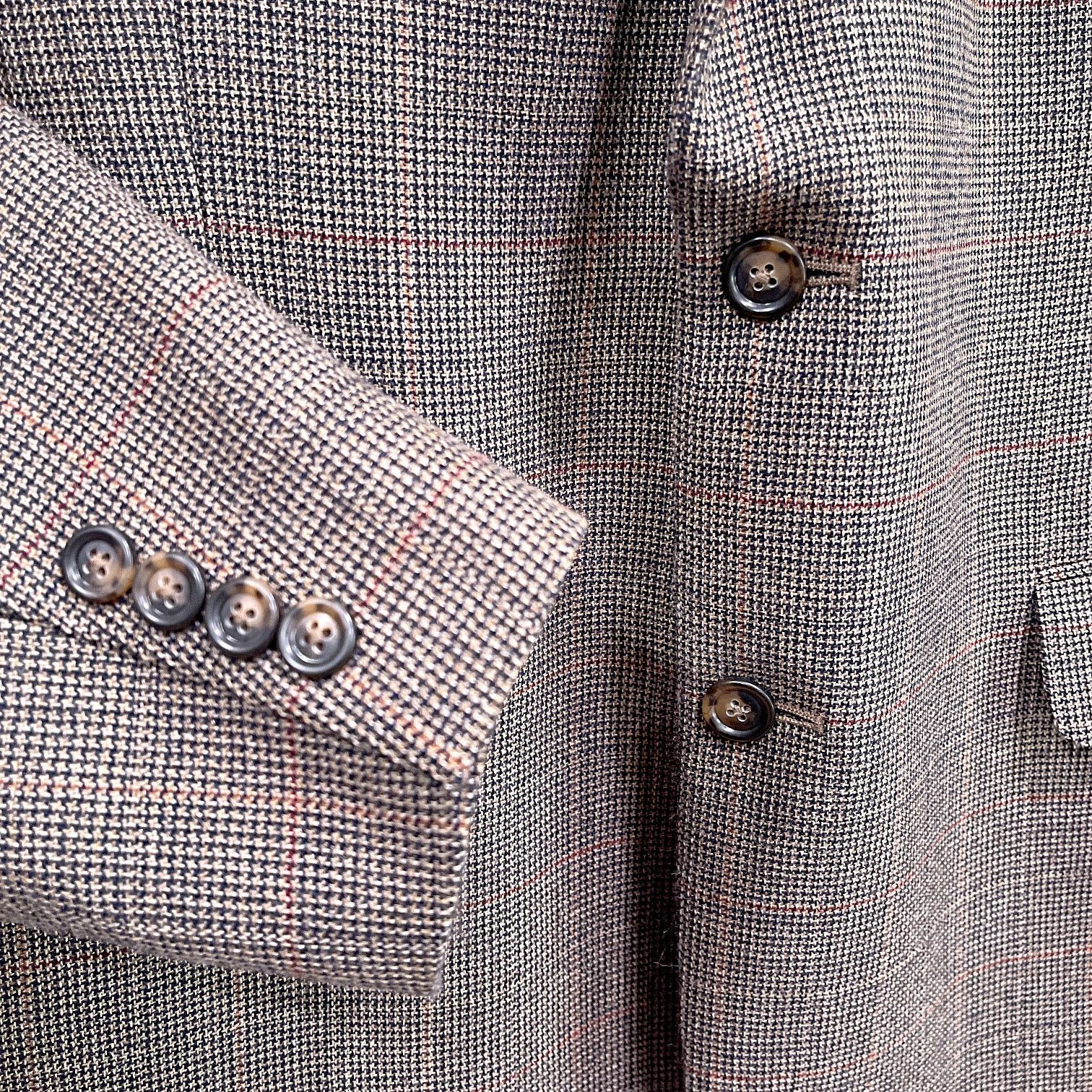 Jos. A. Bank Jos A Bank Wool Tweed Sport Coat Jacket Brown Windowpane 46R Size 46R - 3 Thumbnail