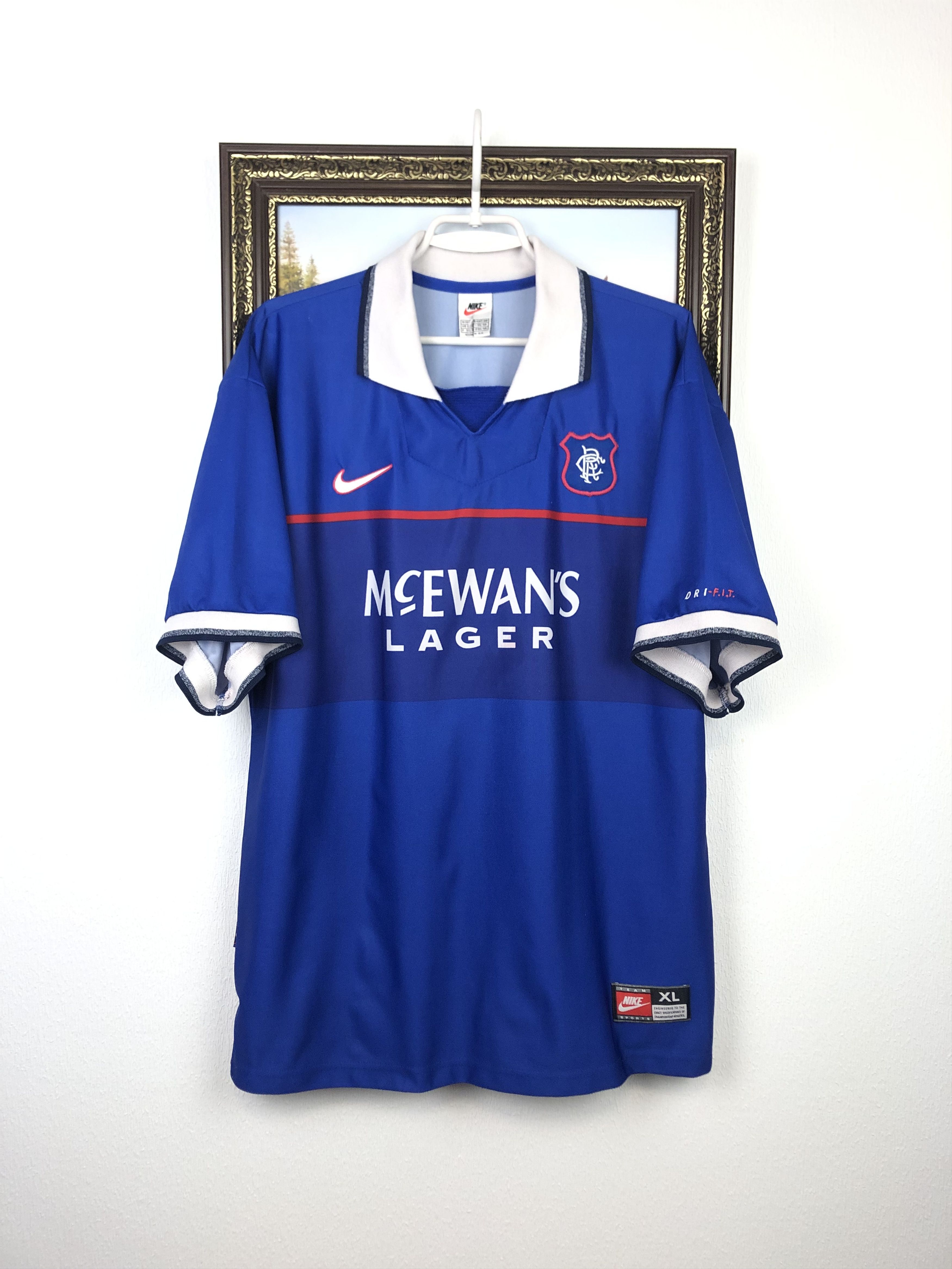 Rangers football shirt 1997 Soccer Nike Jersey Trikot Blue