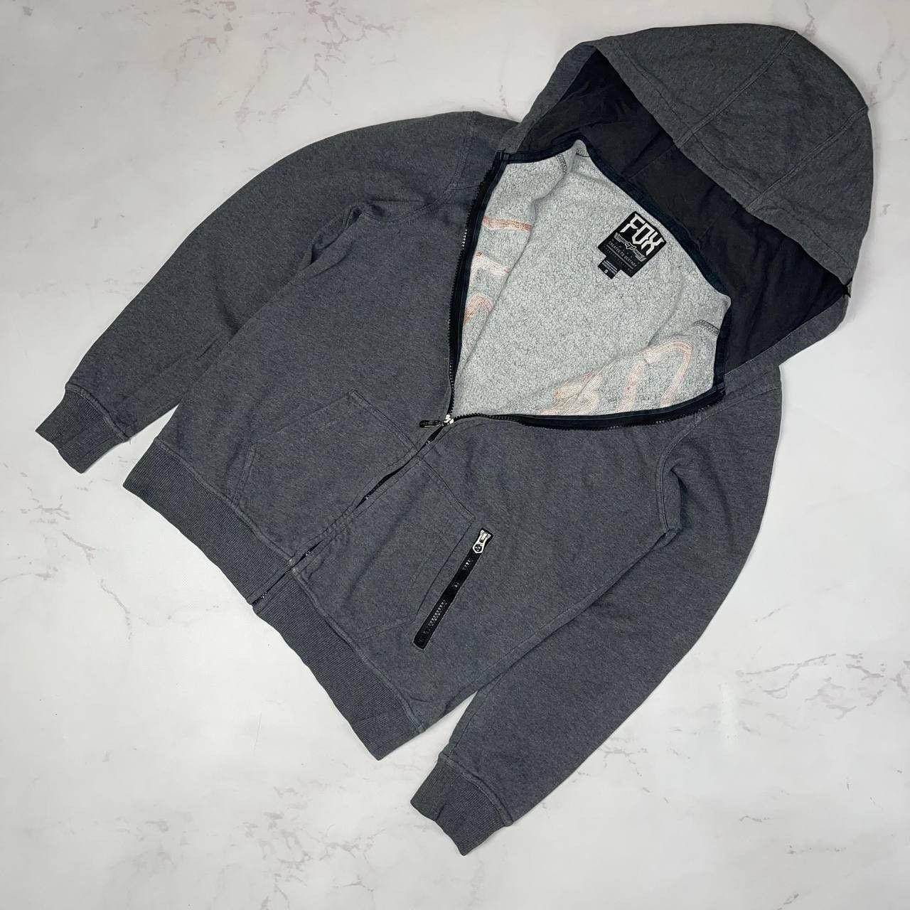 Fox Racing Fox Racind Vintage Y2K Zip Hoodie Streetwear Size S Gray Size US S / EU 44-46 / 1 - 8 Thumbnail