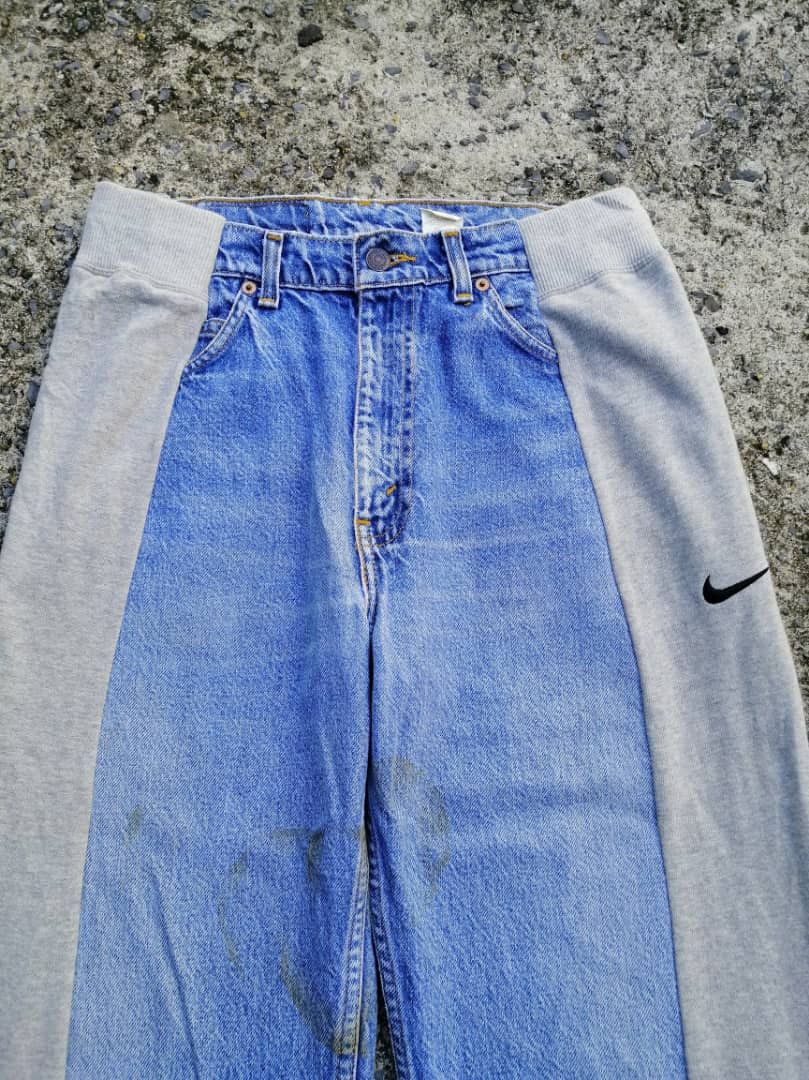 Levi's × Levi's Vintage Clothing Levi's 505 Regular Fit Straight Leg Custom Nike Pants Jeans Size US 30 / EU 46 - 11 Thumbnail