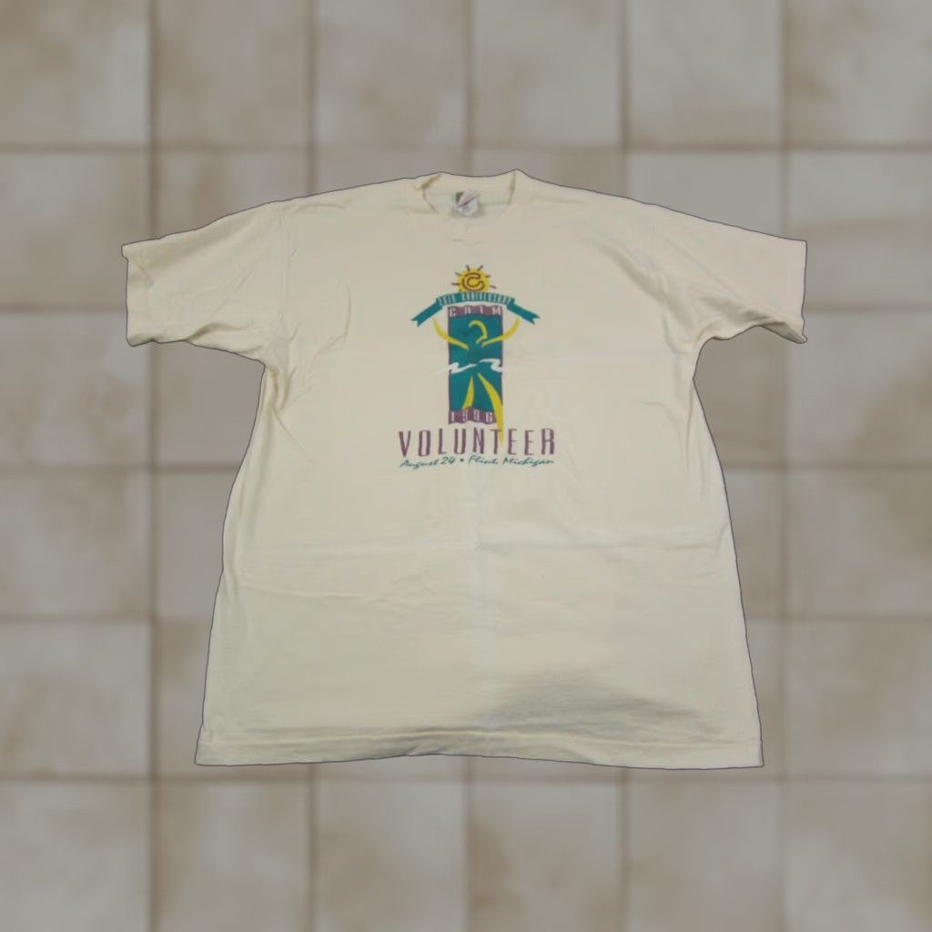 Fruit Of The Loom Vintage Fruit of the Loom Shirt Mens XL White 90s Outdoor Racing Festival T-Shirt Crew Neck Short Sleeve Size US XL / EU 56 / 4 - 1 Thumbnail