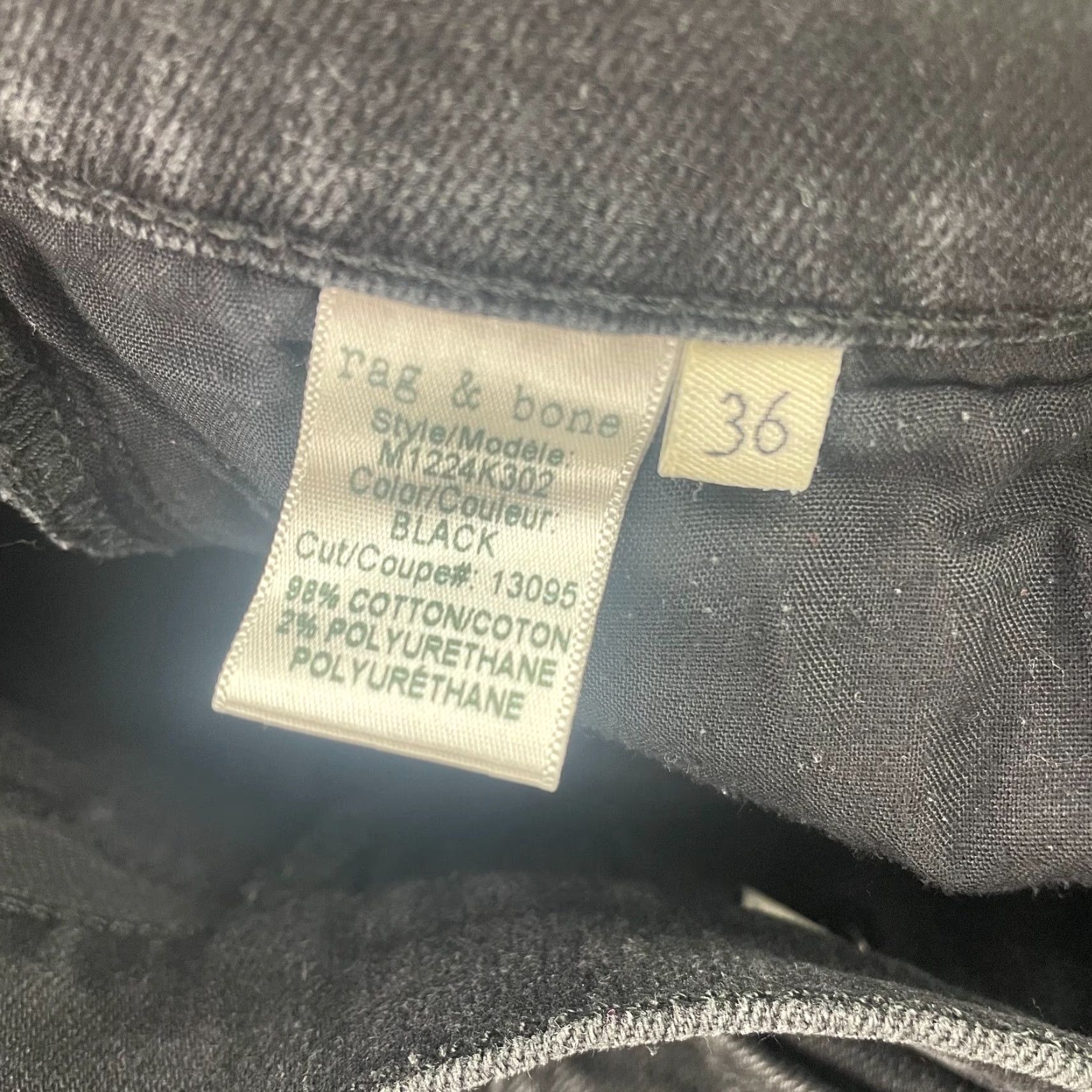 Rag & Bone Rag & Bone Jeans Men 36x33 Black Fit 1 Skinny Leg Button Fly Designer Denim USA Slim Rise Mid 36 in Inseam 33 in 5-Pocket Mens Denim Shirt? Size US 36 / EU 52 - 3 Thumbnail