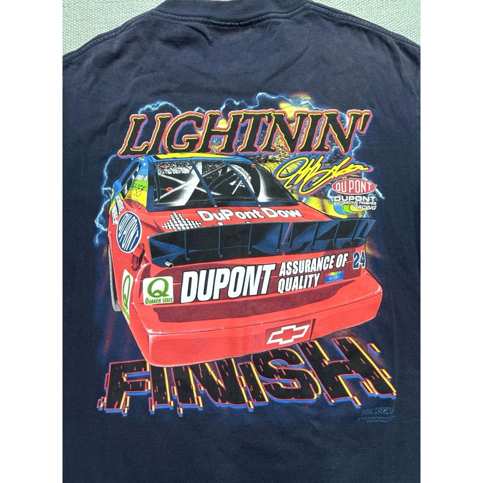 NASCAR VINTAGE 90s T SHIRT Jeff Gordon nascar racing asphalt thunder lightning Medium Blue Mens Shirt 90s Tumbling? Size US M / EU 48-50 / 2 - 6 Thumbnail