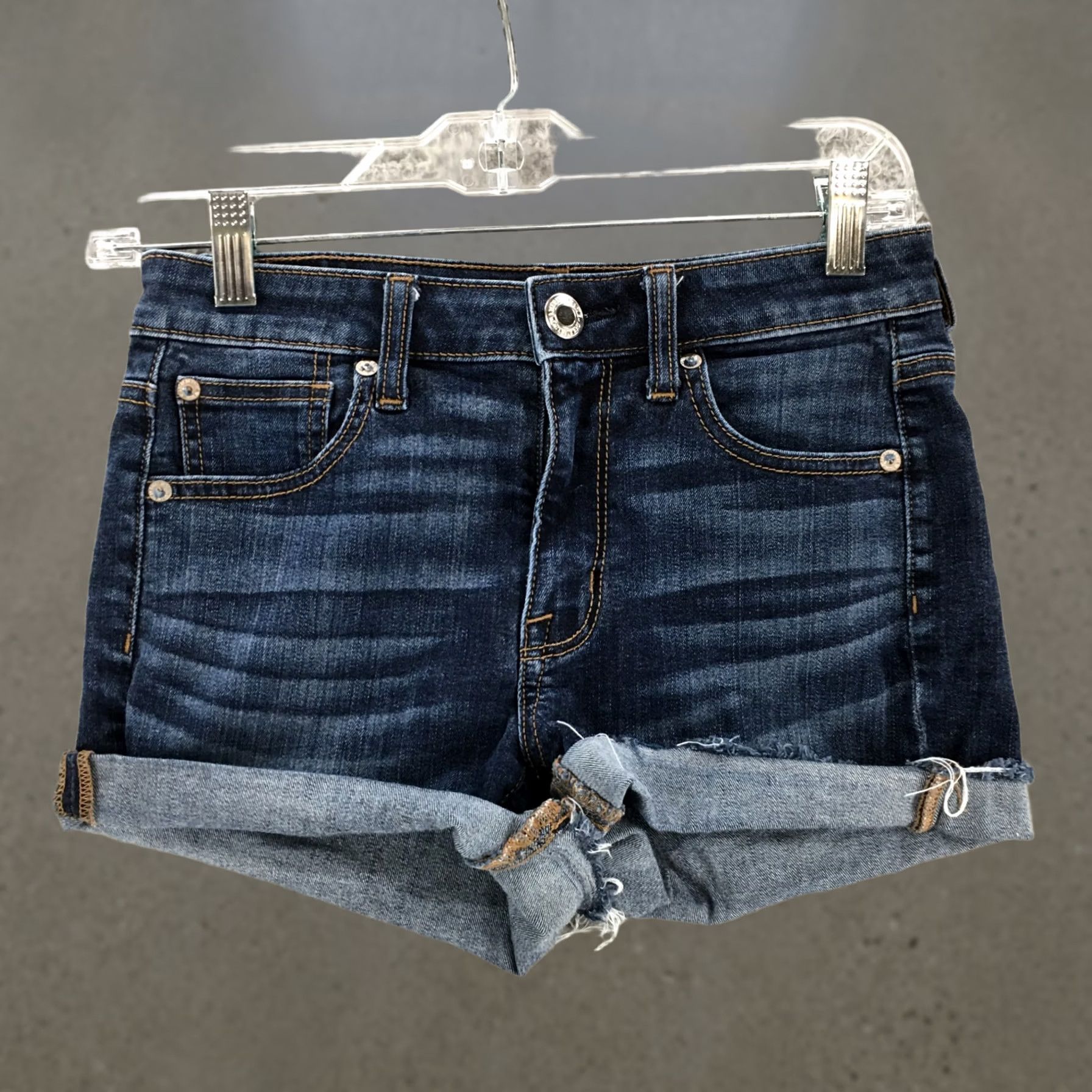 American Eagle Outfitters American Eagle Outfitters Super Stretch Cut-Off Shorts Womens 2 Blue Denim Zip Size 26" / US 2 / IT 38 - 1 Thumbnail