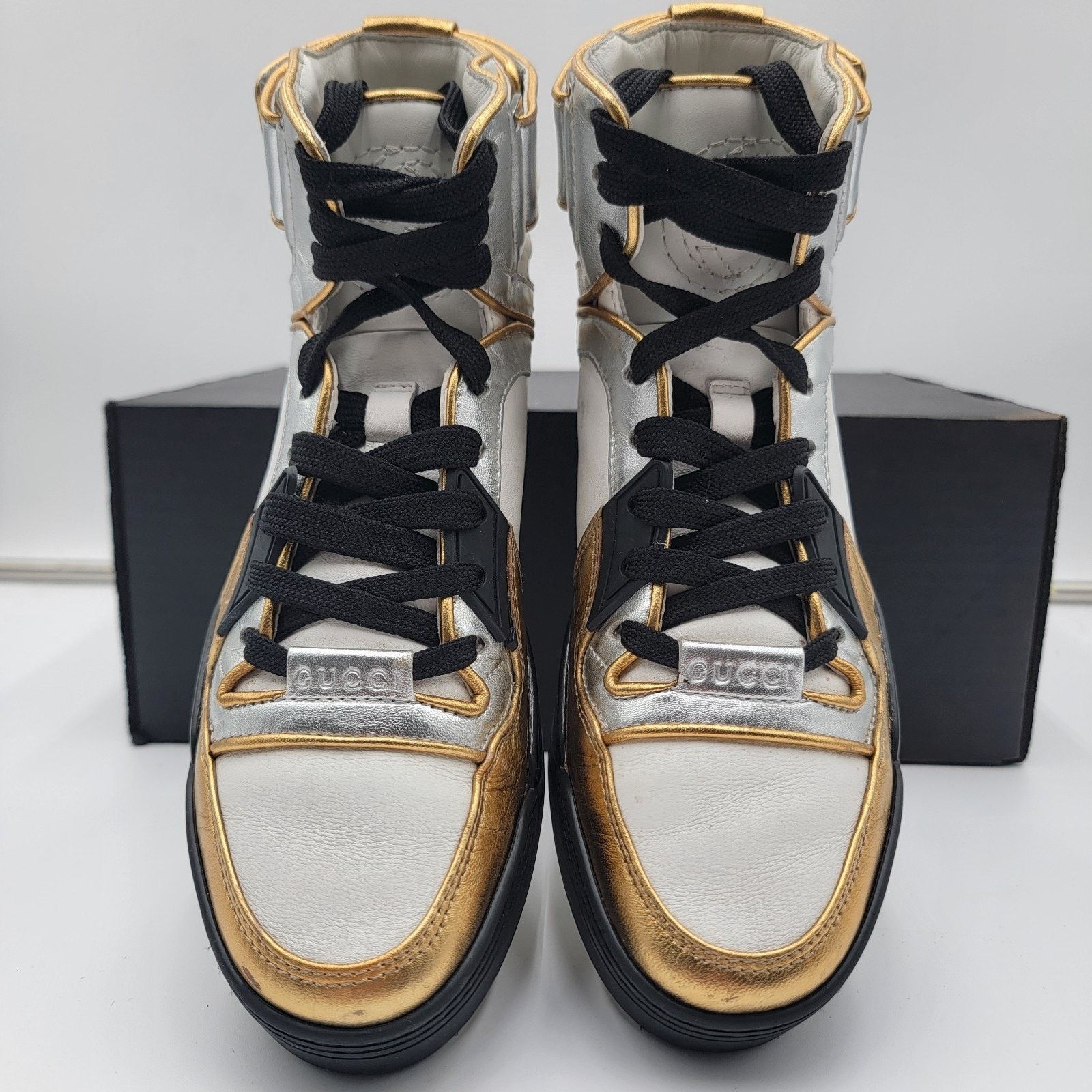 Gucci Gucci (388015) Interlocked GG Tri color Hi Top Sneakers EU35 Size US 5 / IT 35 - 4 Thumbnail