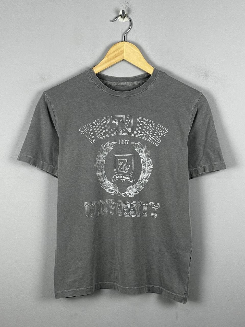 Zadig & Voltaire Vintage Zadig Voltaire Faded Grey Big Logo T Shirt Size M / US 6-8 / IT 42-44 - 1 Thumbnail