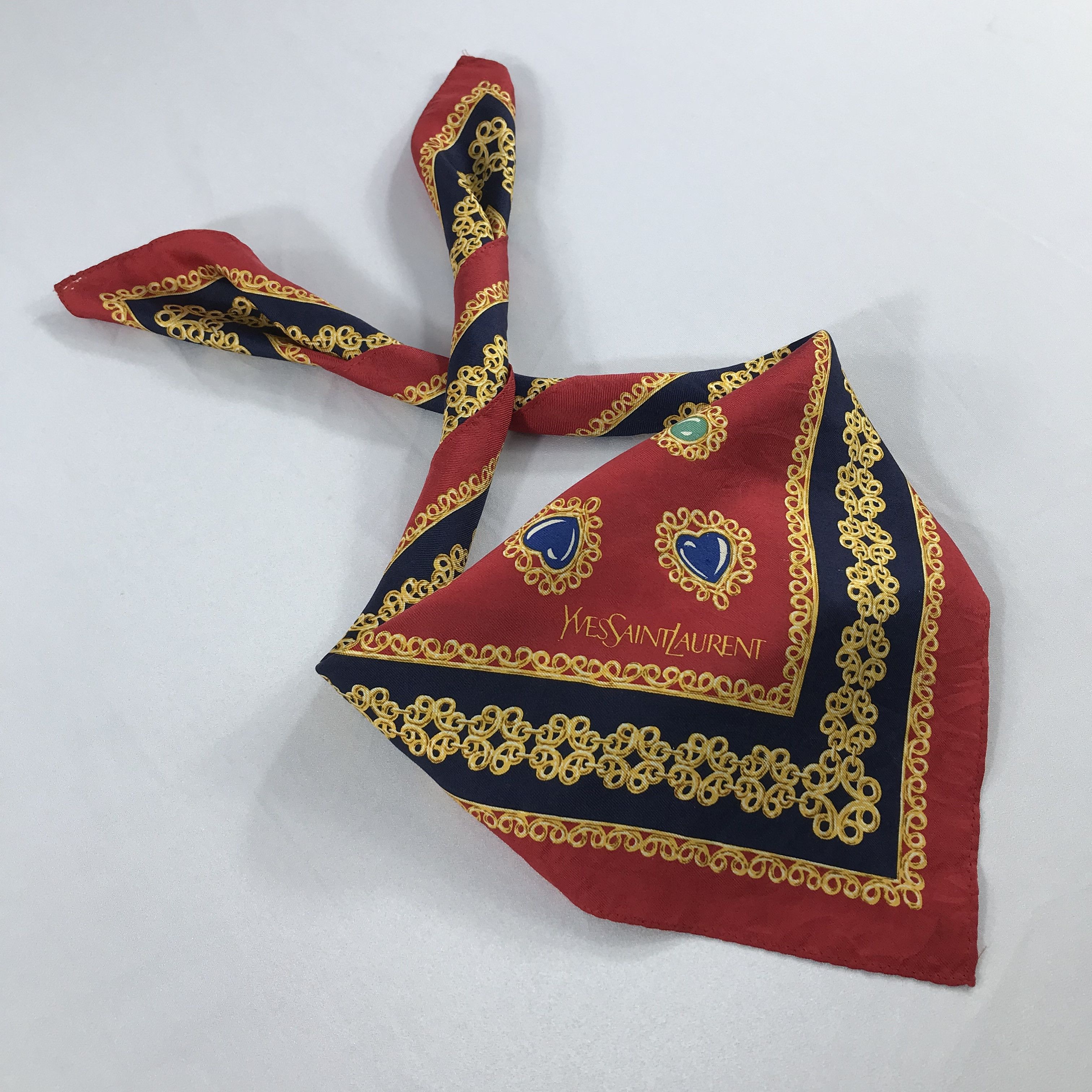 Vintage × Yves Saint Laurent Yves Saint Laurent Bandana / Handkerchief/Neckerchief -S2152 Size ONE SIZE - 5 Thumbnail