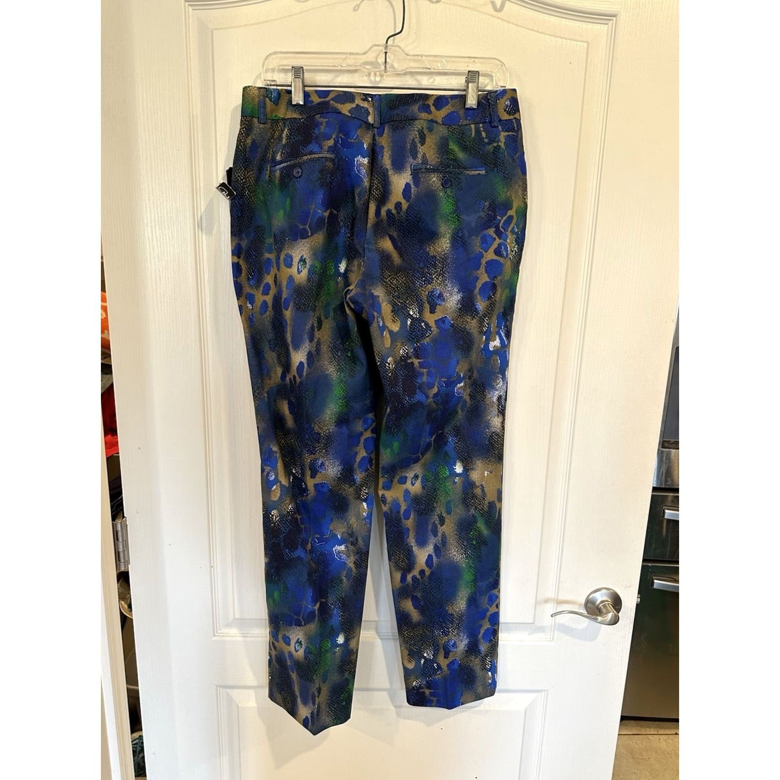Vintage New Directions Animal Print Pull On Pants Womens 10 Blue Boho Retro 90s Y2K Mens Womens Girls? Size 32" / US 10 / IT 46 - 2 Thumbnail