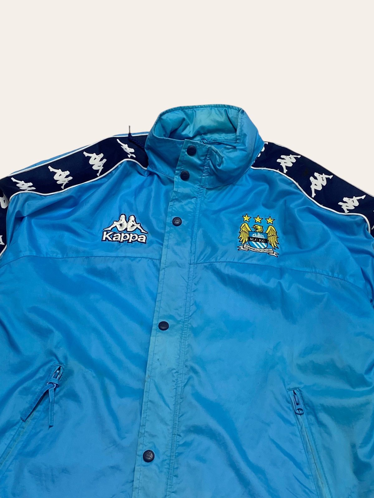 Kappa RARE! 90s Vintage KAPPA MANCHESTER CITY Windbreaker Hooded Size US XL / EU 56 / 4 - 4 Thumbnail