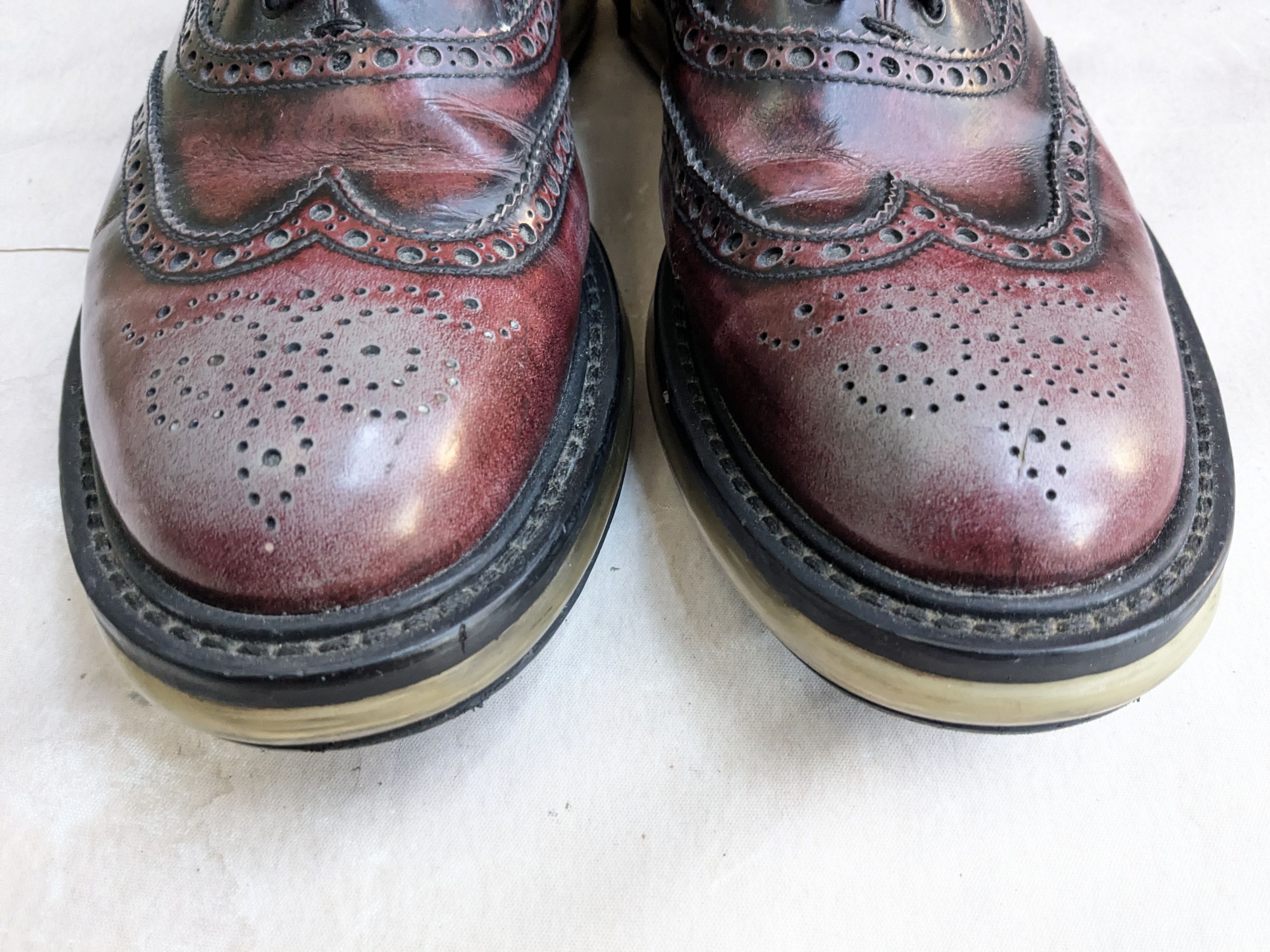 Prada Prada Wingtip Brogues Red Burgundy 9 Leather Platform Size US 9 / EU 42 - 5 Thumbnail