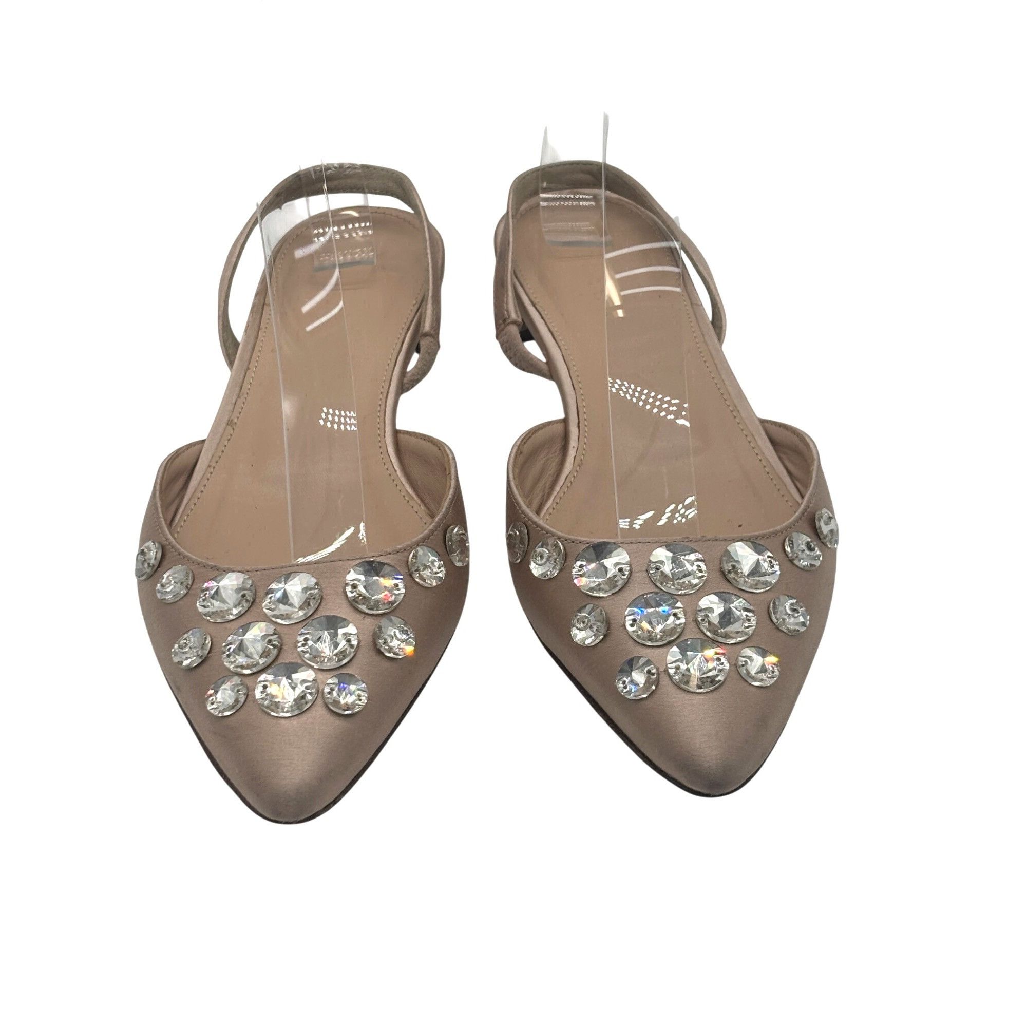 J.Crew J. Crew Women’s Embllished Satin Slingback Flats, Pink Blush Size US 6 / IT 36 - 2 Thumbnail