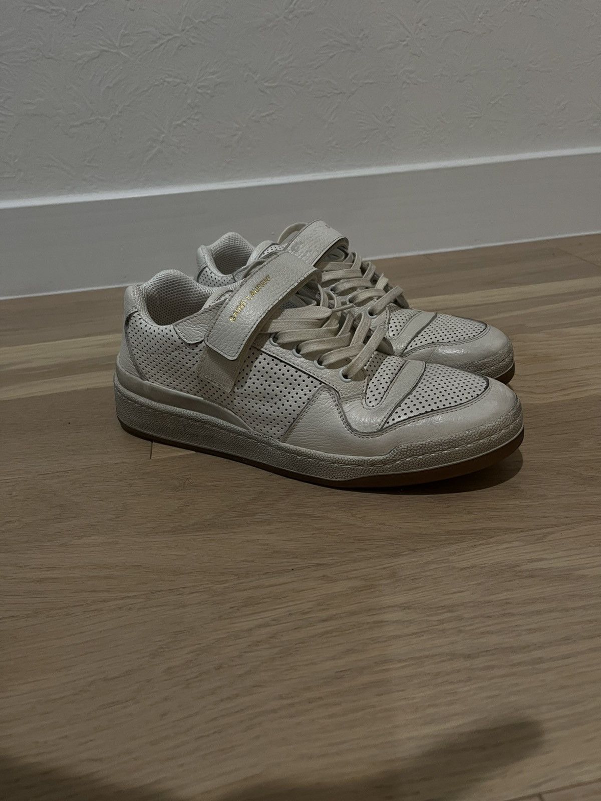 Saint Laurent Paris SL24 Perforated Leather Sneakers. Size 8 Size US 8 / EU 41 - 15 Thumbnail