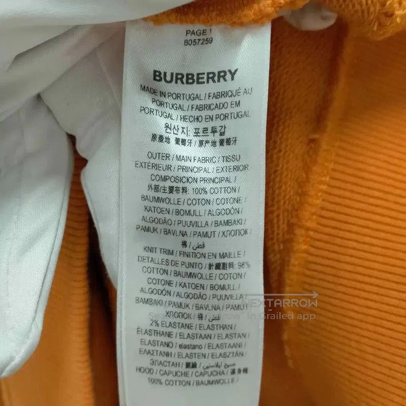 Burberry Burberry Orange Cotton Long Sleeve Hoodie. Size US L / EU 52-54 / 3 - 6 Thumbnail