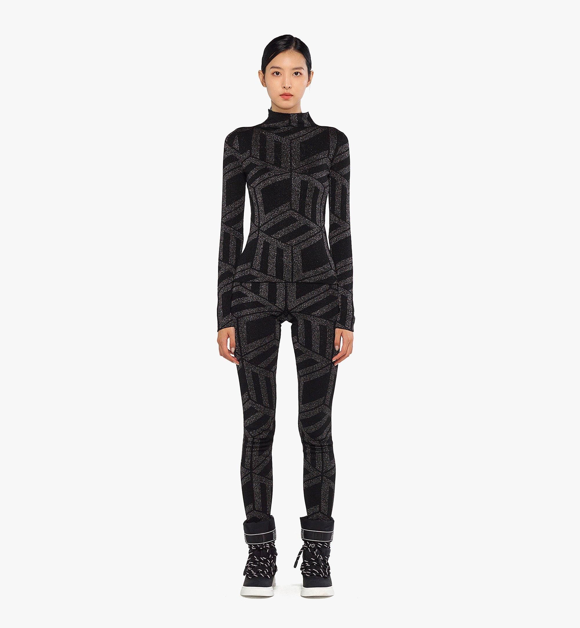 MCM o1mt1gz0625 Après Ski Cubic Jacquard Knit Leggings Size 28" / US 6 / IT 42 - 2 Thumbnail
