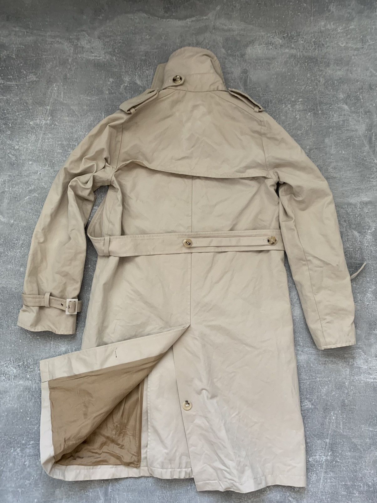 A.P.C. × Vintage APC Tan Trench Coat Womens Jacket Belted Beige Size XS / US 0-2 / IT 36-38 - 5 Thumbnail