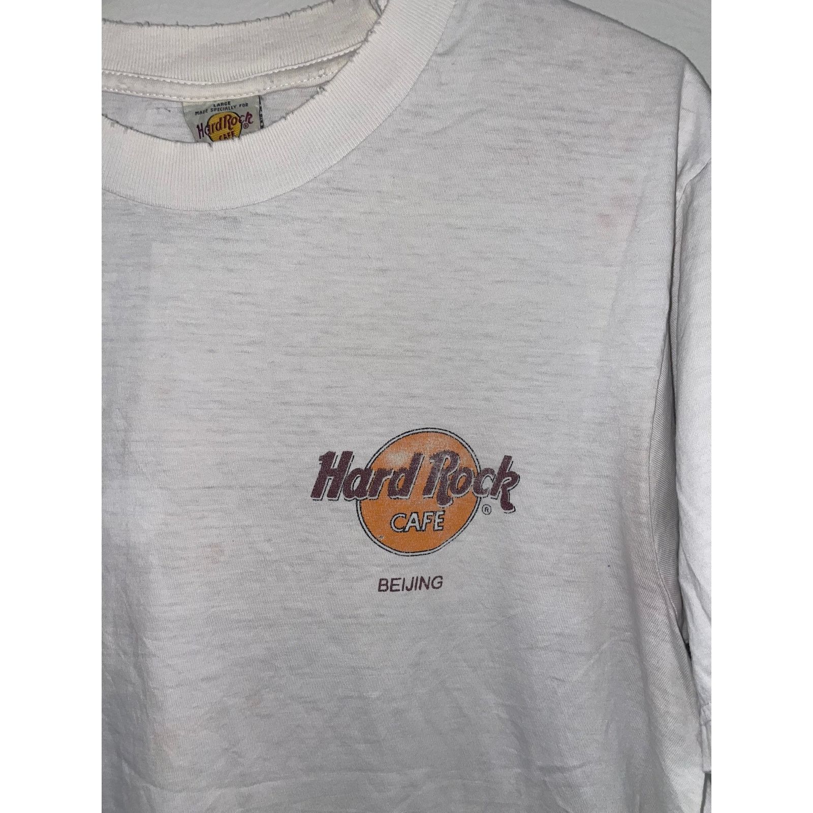 Hard Rock Cafe Vintage Hard Rock Cafe Beijing White Gold Shirt China VTG L Size US L / EU 52-54 / 3 - 4 Thumbnail