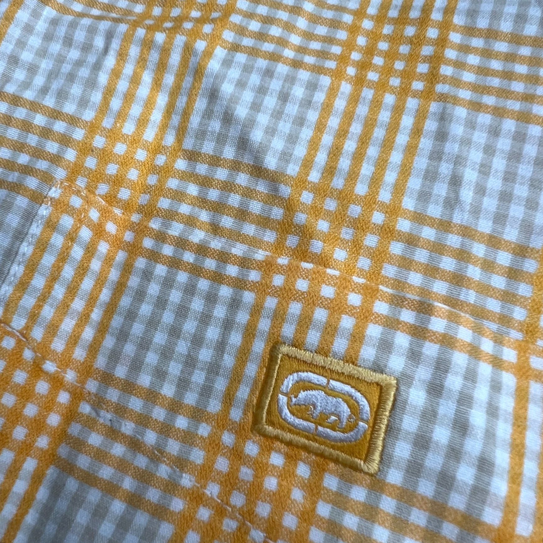 Ecko Unltd. Ecko Unltd Men’s Short Sleeve Button-Up Shirt Yellow Plaid 100% Cotton M Regular Mens Size US M / EU 48-50 / 2 - 4 Thumbnail