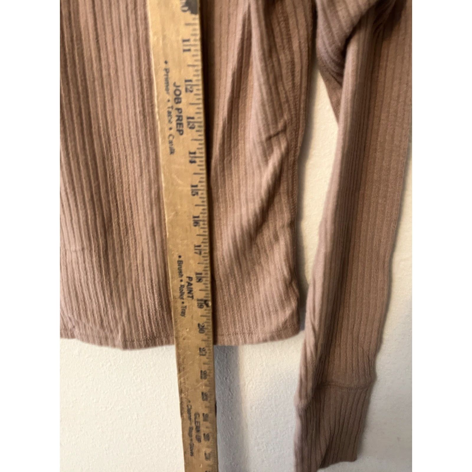 Abercrombie & Fitch Abercrombie & Fitch Sweater Women's M Tan Cropped Ribbed Knit V Neck Cardigan Size M / US 6-8 / IT 42-44 - 4 Thumbnail