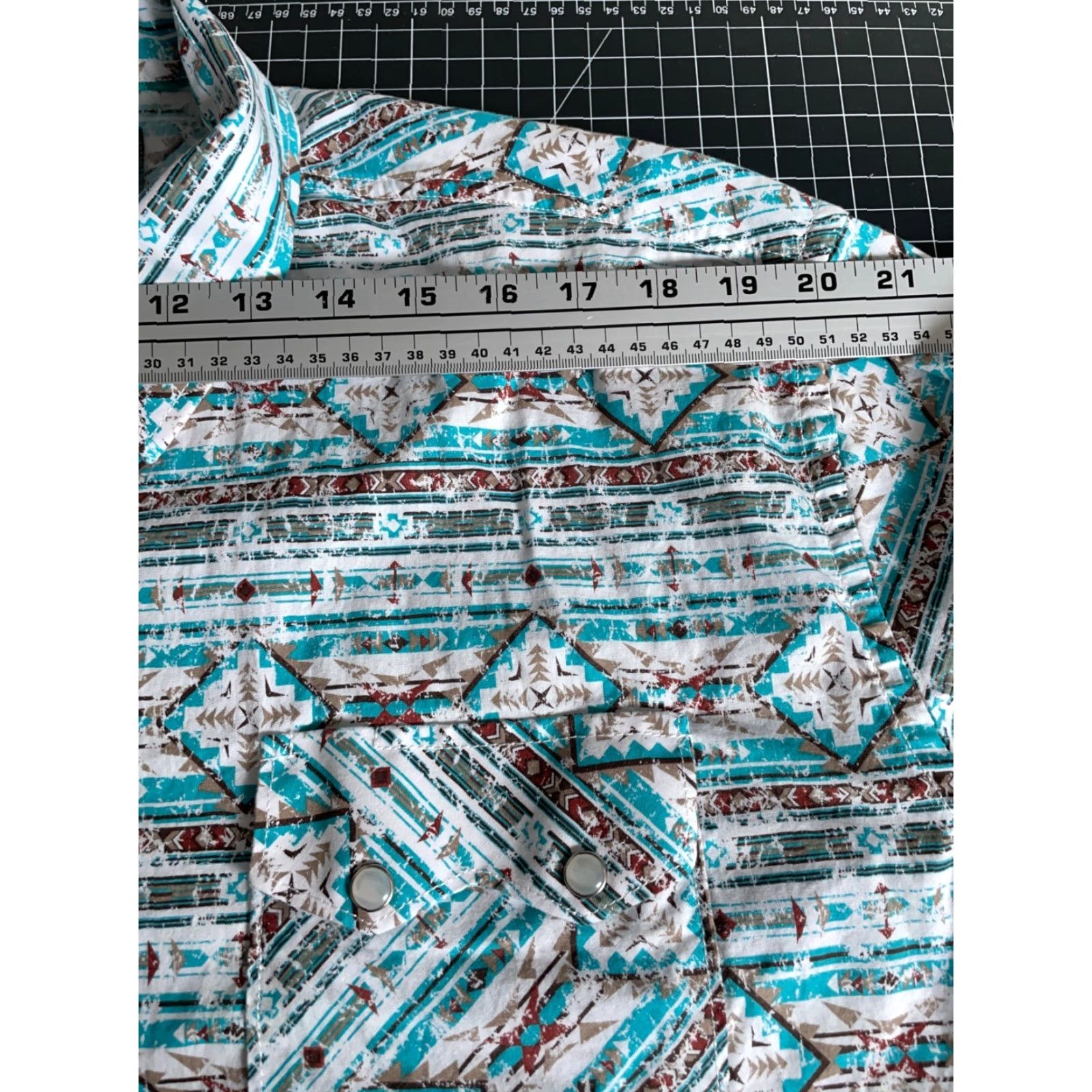 Vintage VINTAGE Panhandle Slim Rough Stock Shirt Mens Large Blue Sawtooth Pocket Casual 1990s Western Mens Size US L / EU 52-54 / 3 - 7 Thumbnail