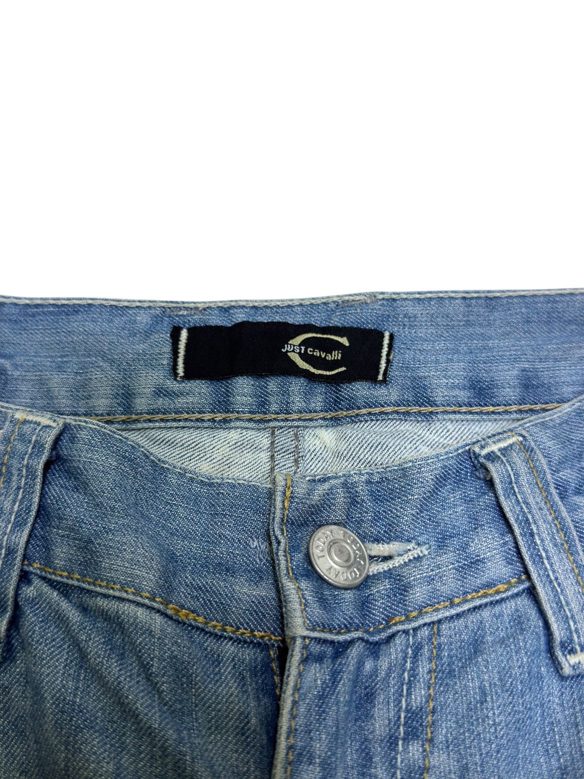Just Cavalli Vintage JUST CAVALLI CLAW MARK EMBROIDERY LOGO DENIM Size US 31 - 10 Thumbnail