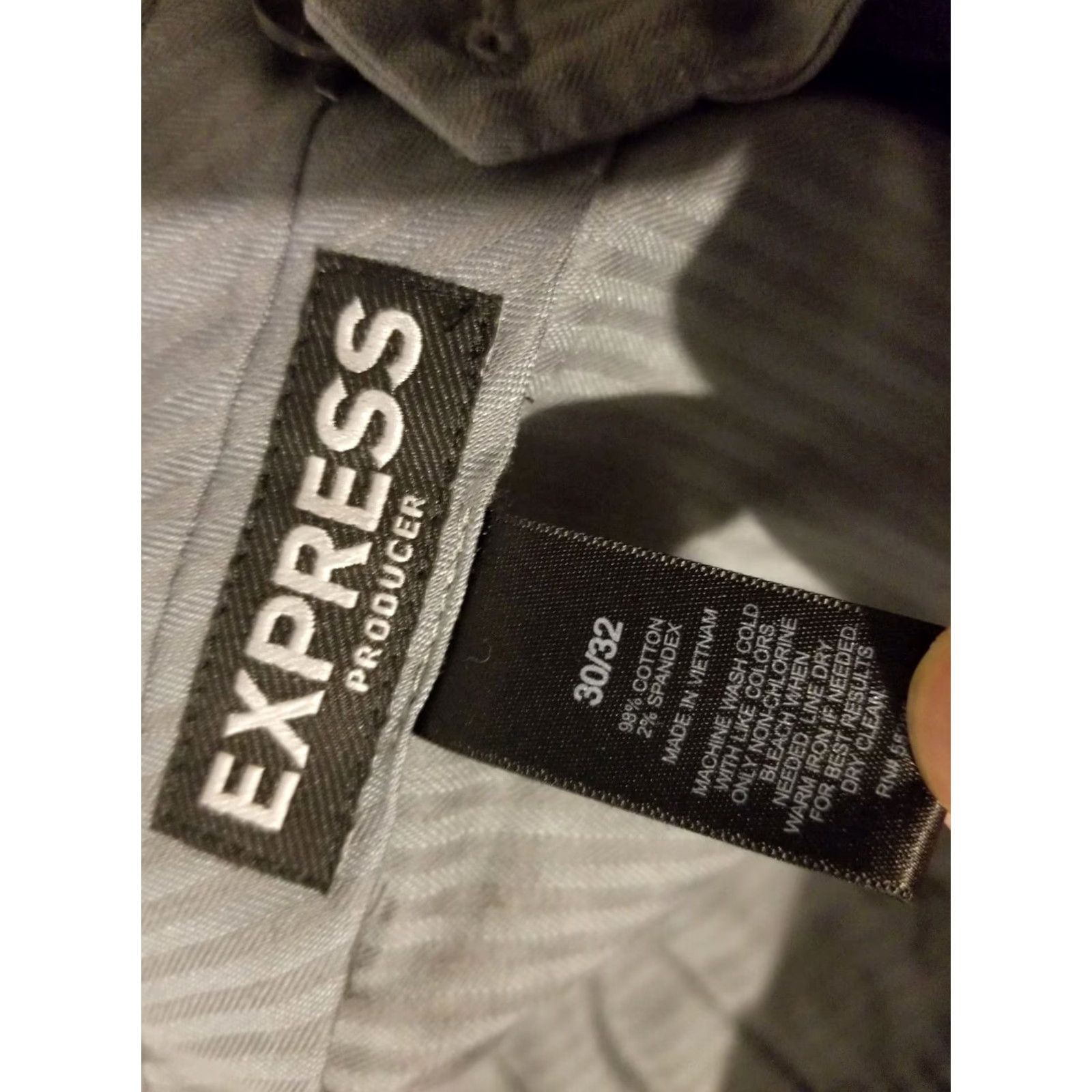 Express Express Mens Dress Pants 30x32 Cotton Gray Chino Trousers Dickies? Size US 30 / EU 46 - 6 Thumbnail