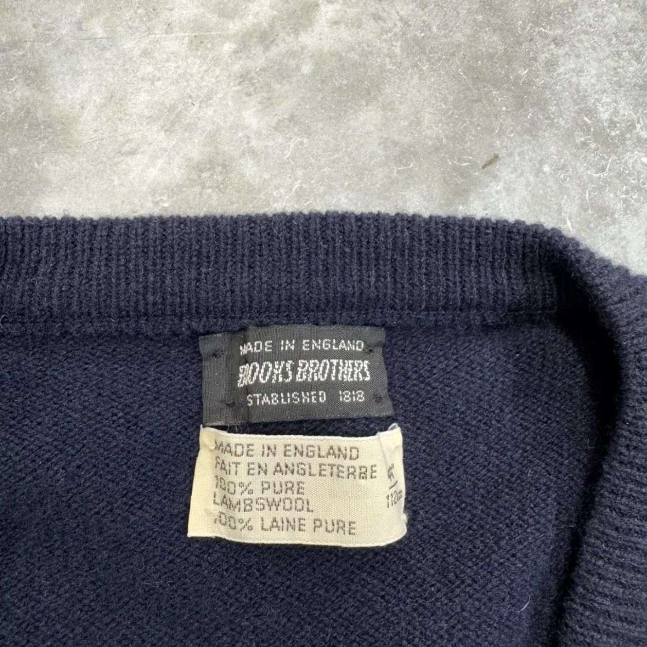 Brooks Brothers Brooks Brothers Sweater Mens 44 Navy Argyle V Neck Made in England Lambswool Size US XL / EU 56 / 4 - 3 Thumbnail