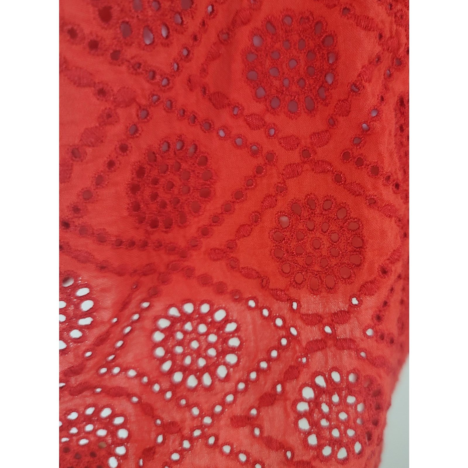 Lucky Brand Lucky Brand Red Eyelet Front Bodice Button Up Shirt XS Size XS / US 0-2 / IT 36-38 - 3 Thumbnail