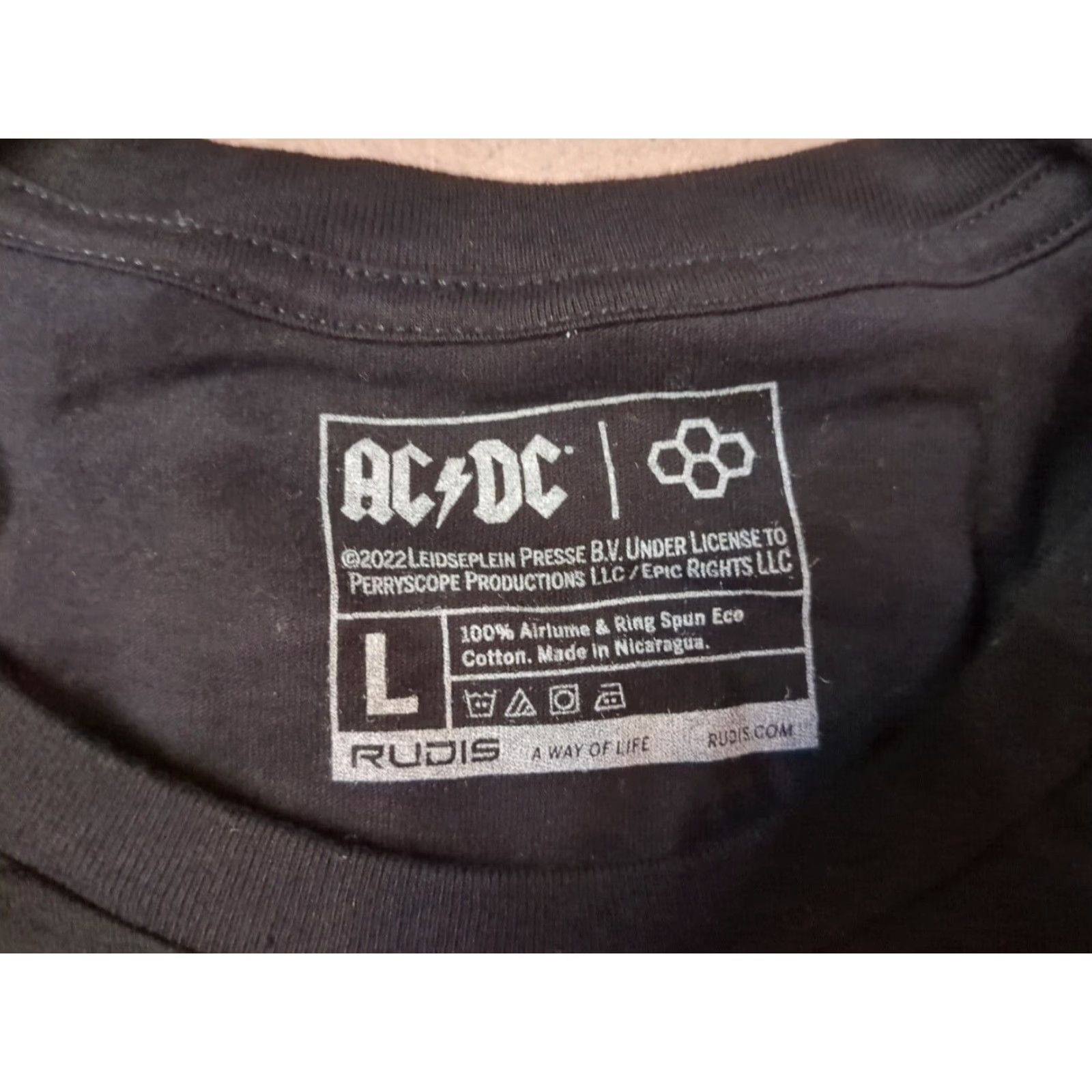 Vintage AC/DC 1991 CLIPPED - SUMMER 1991 - RUDIS - T-Shirt Rock Metal MTV Black L Large Size US L / EU 52-54 / 3 - 3 Thumbnail