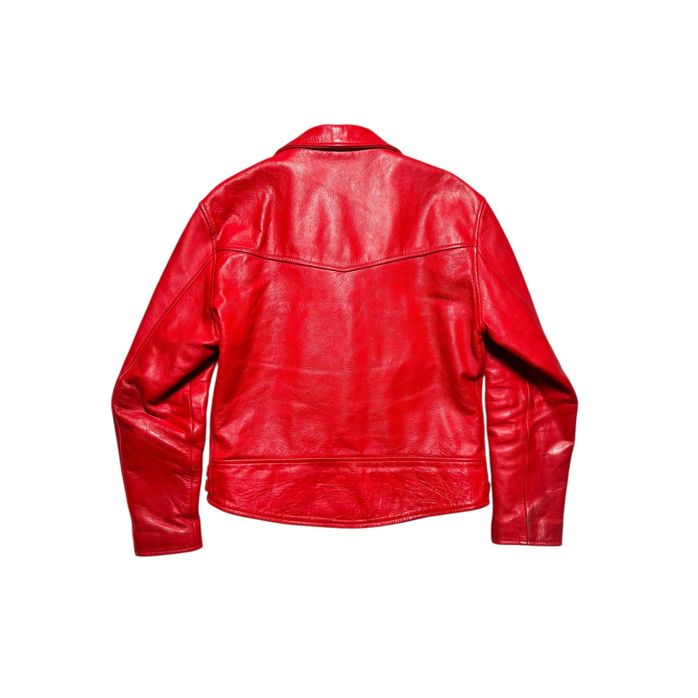 Other Vintage Red Leather Biker Jacket Size US M / EU 48-50 / 2 - 3 Thumbnail