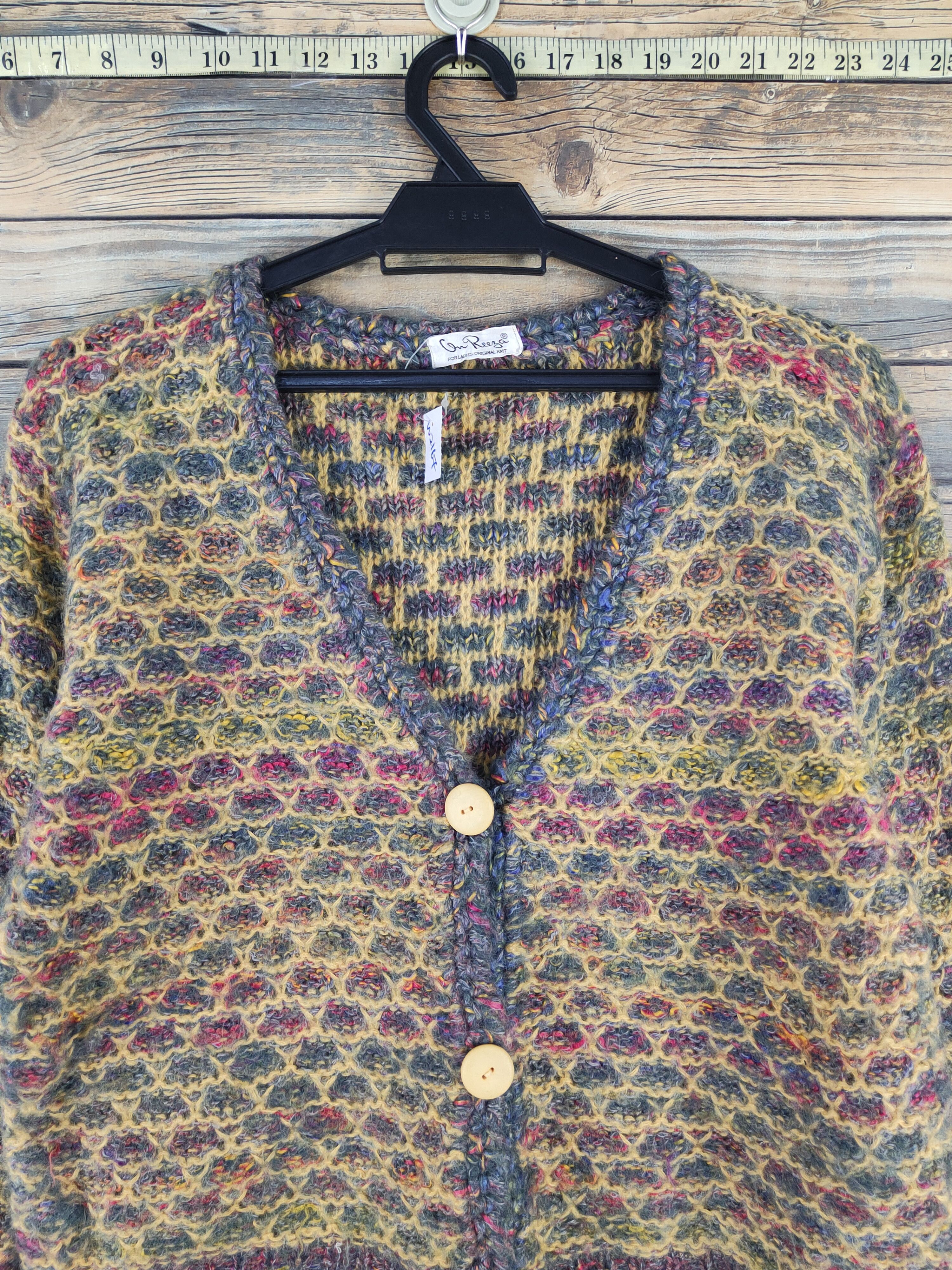 Japanese Brand On Reeza Yellow Knitwear Cardigan Crop Tops #W2167 Size M / US 6-8 / IT 42-44 - 2 Thumbnail