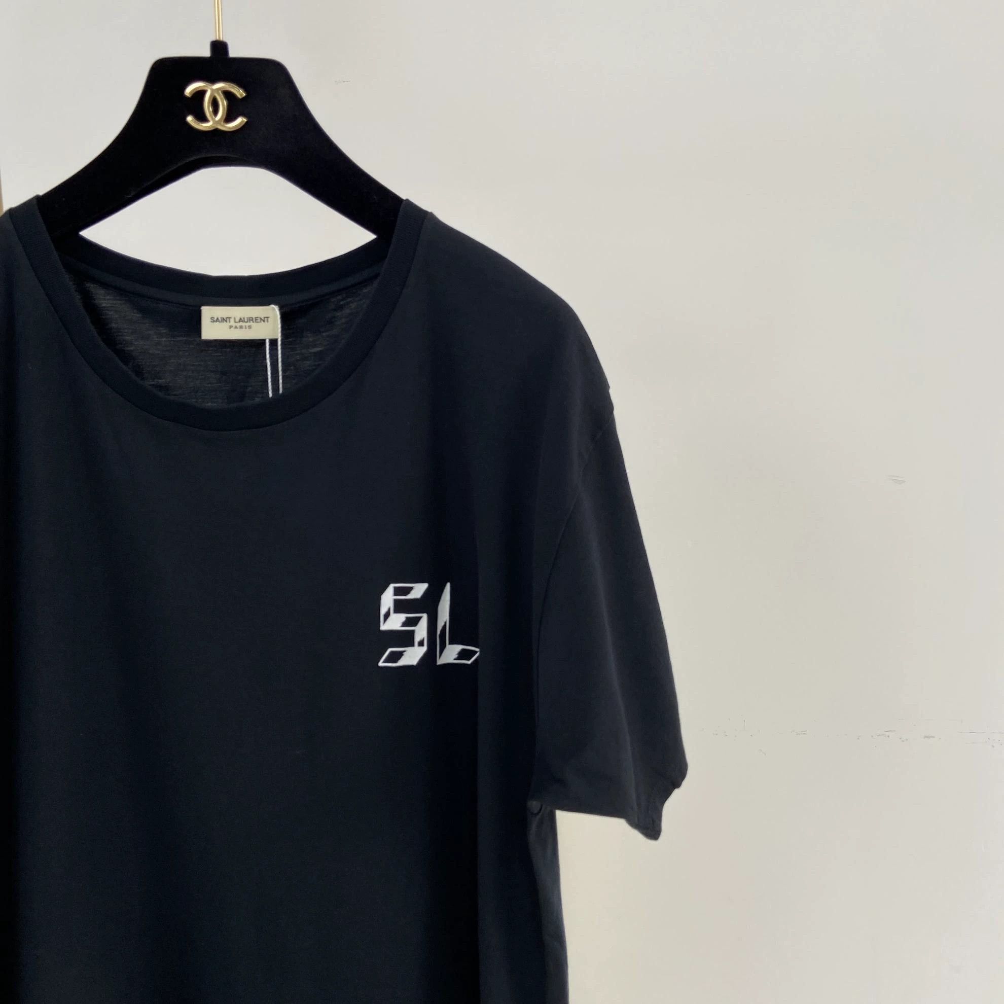 Saint Laurent Paris Saint Laurent Black Print Tee L Size L / US 10 / IT 46 - 3 Thumbnail