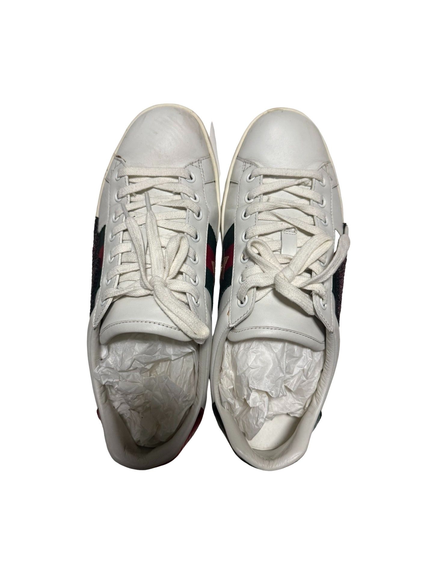 Gucci Gucci Web Stripe Leather Ace Sneakers 7.5 Size US 8.5 / EU 41-42 - 1 Thumbnail