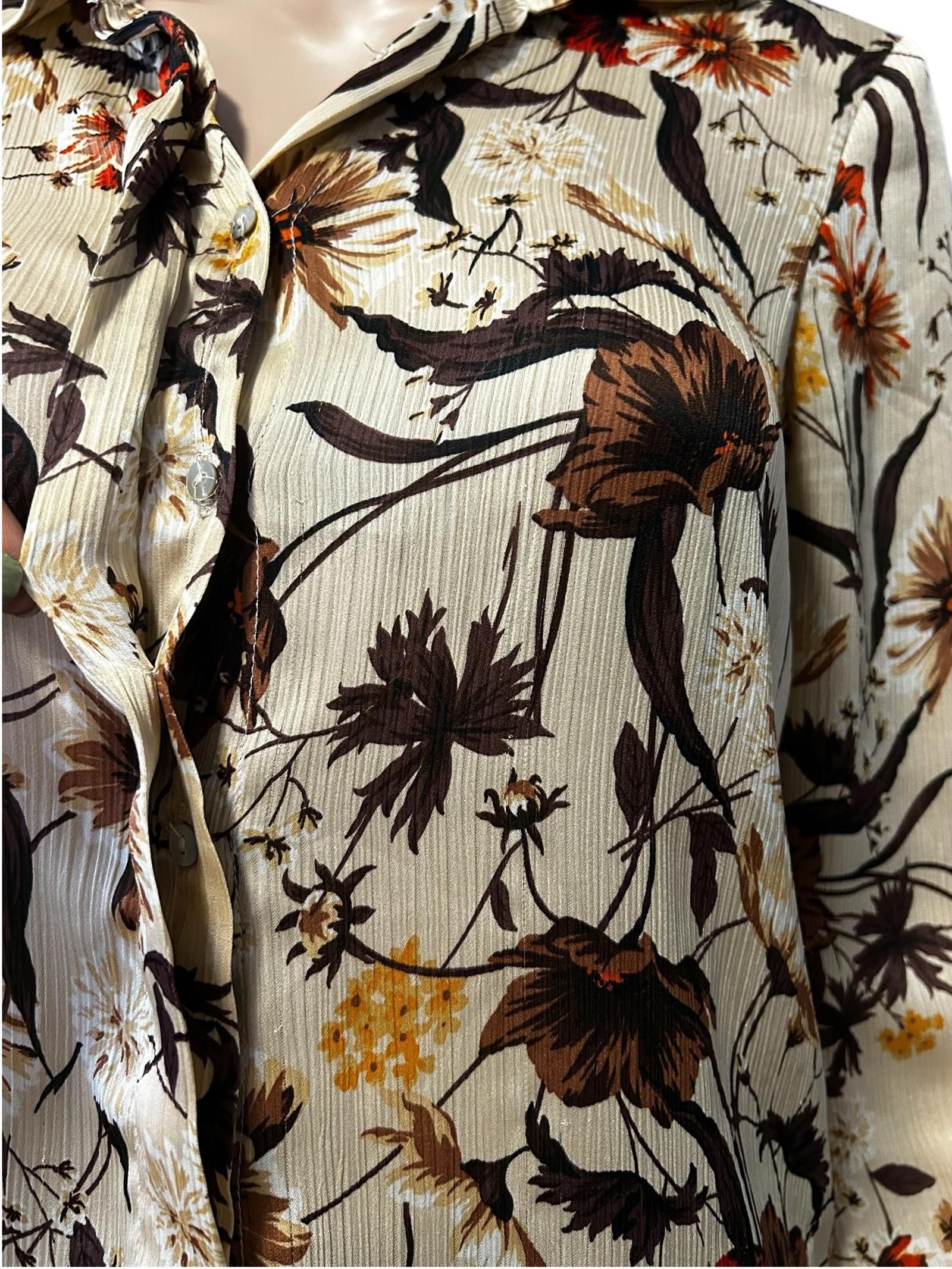 Zara Zara Basic Floral Long Sleeve Blouse Size XS / US 0-2 / IT 36-38 - 3 Thumbnail