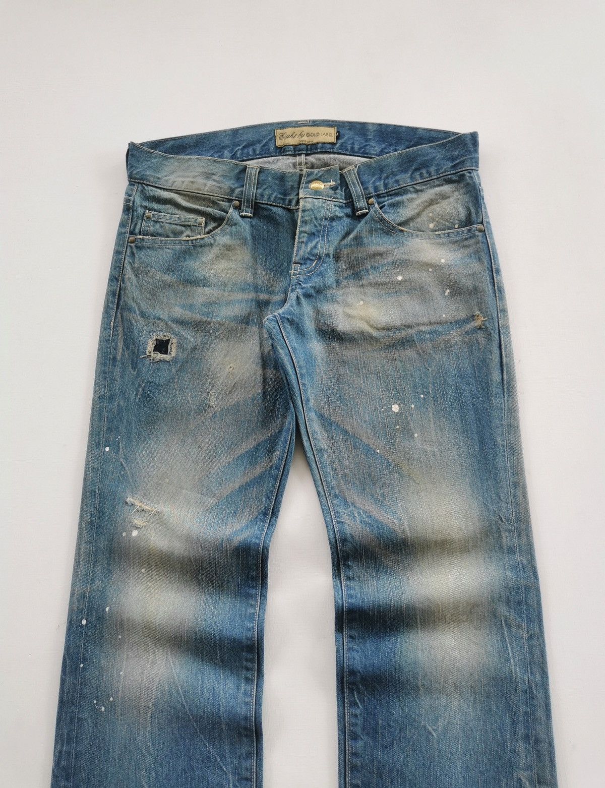Kapital Mudwash Distressed Eight by Gold Label Japan Denim Jeans Size US 34 / EU 50 - 2 Thumbnail