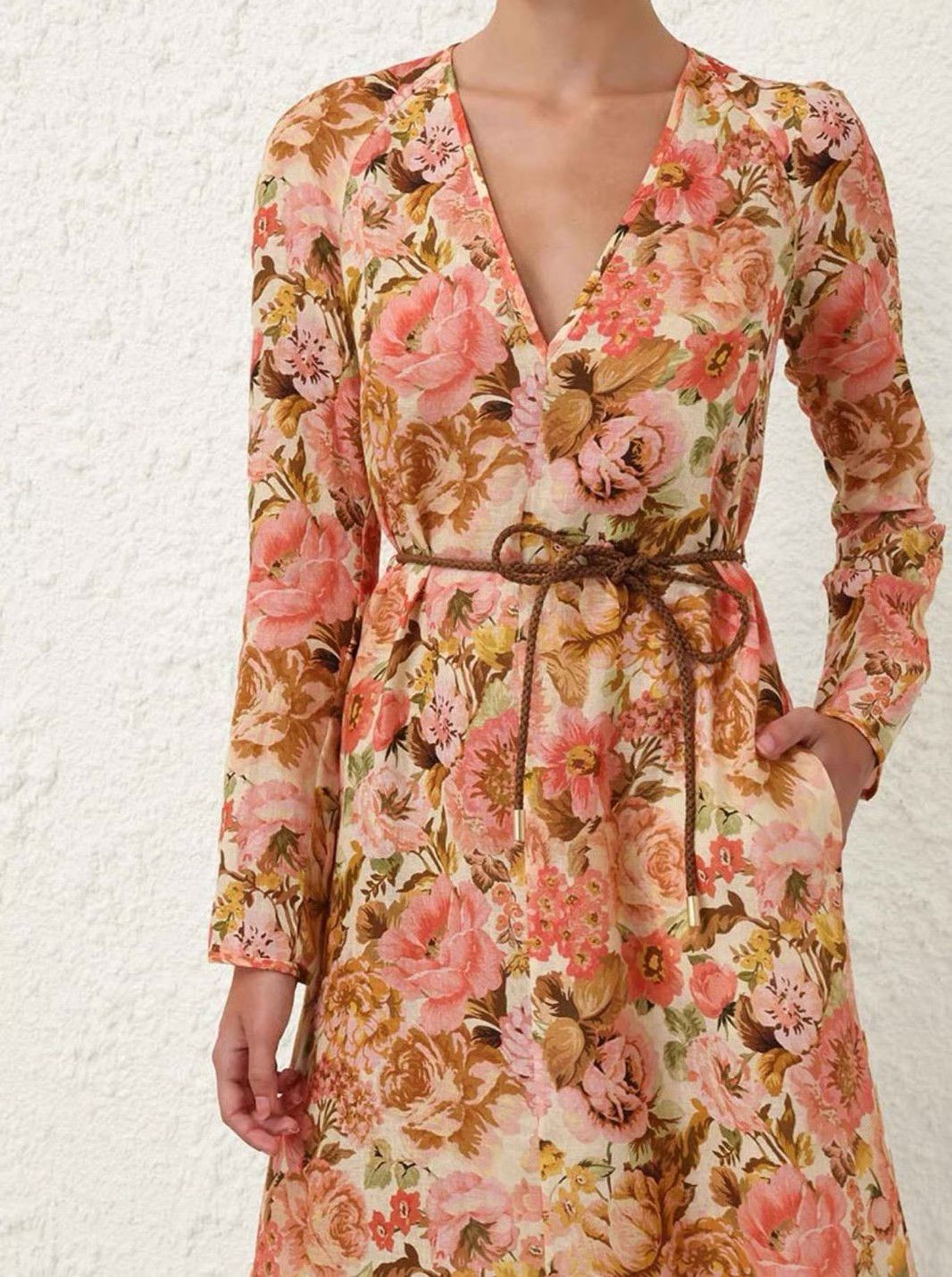 Zimmermann oc11z0525 Plunge Maxi Dress in Multicolor Size S / US 4 / IT 40 - 3 Thumbnail
