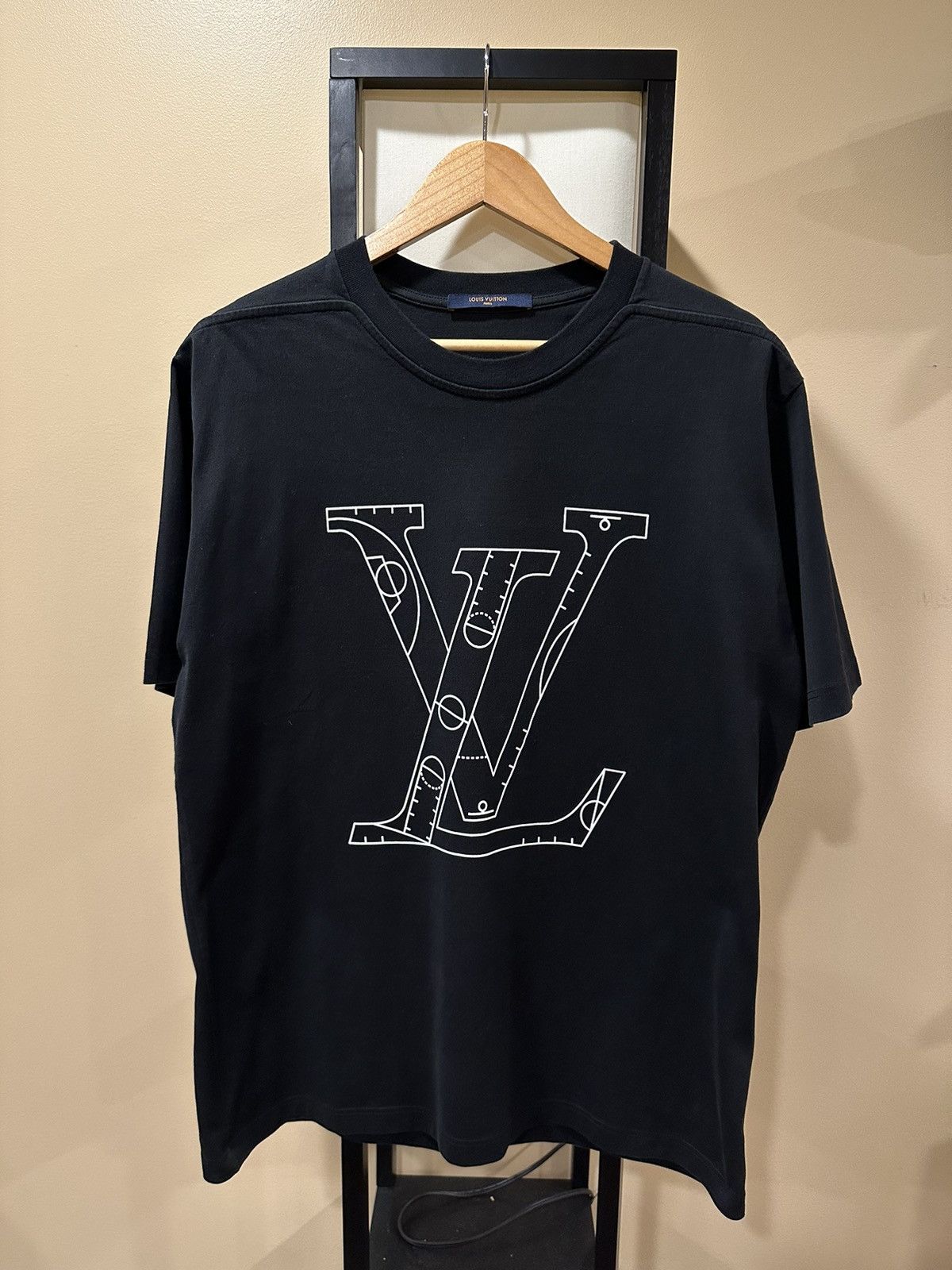 image of Louis Vuitton x NBA Lv Virgil National Association Black Tee, Men's (Size 2XL)