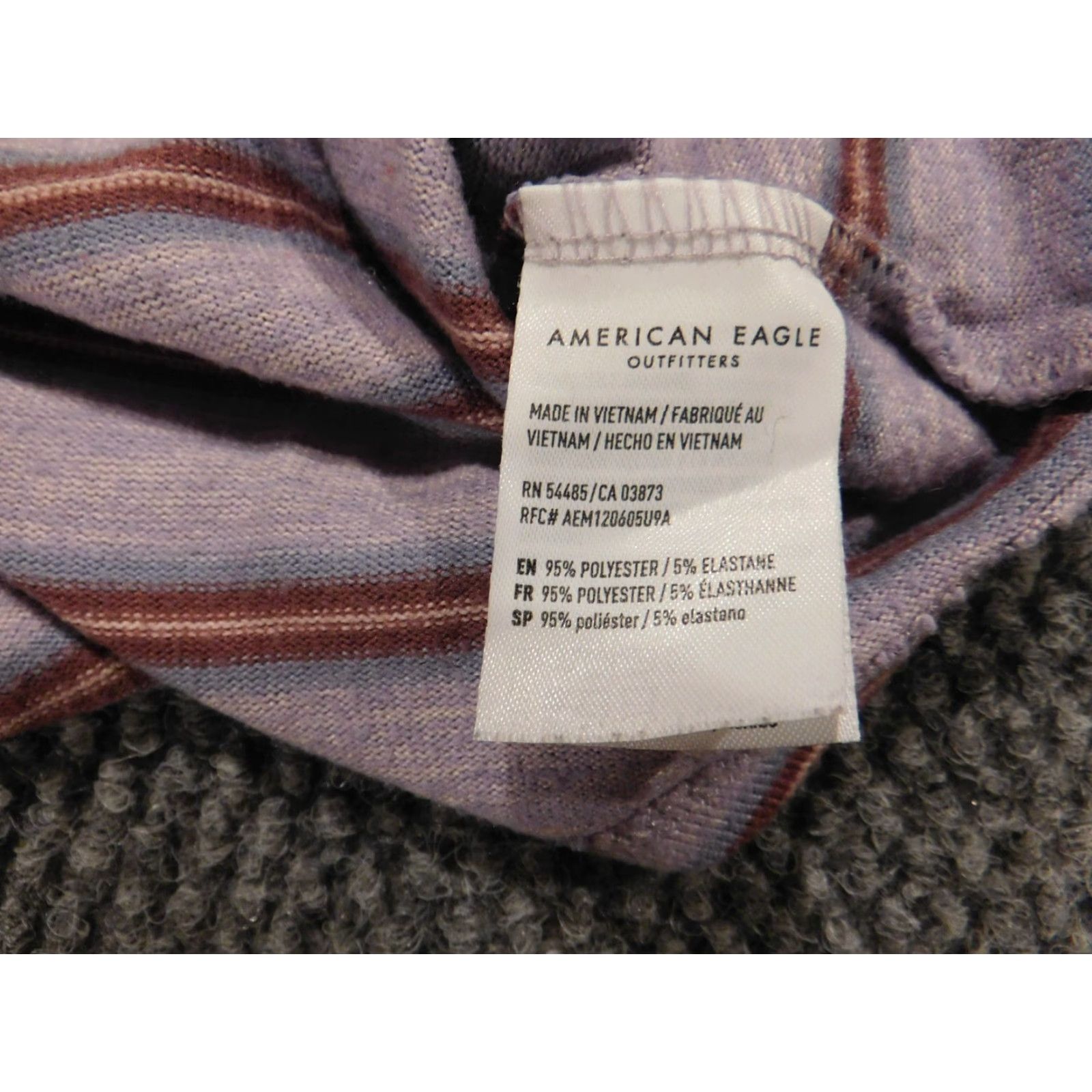 American Eagle Outfitters American Eagle Outfitters Blouse Womens Medium Purple Striped Raglan Sleeve Knit Collared Button-Down Pocket Short Sleeve? Size M / US 6-8 / IT 42-44 - 7 Thumbnail