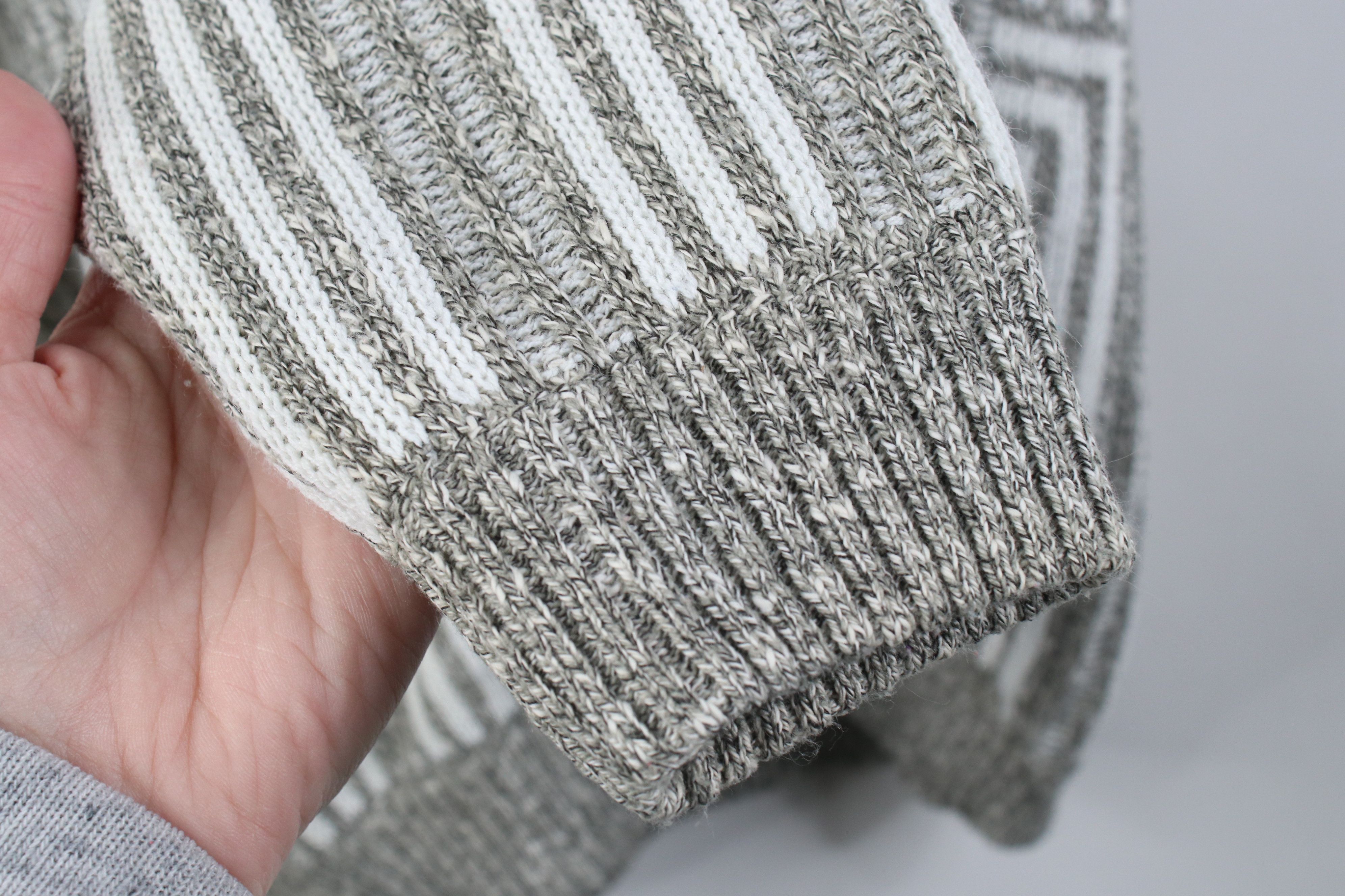 Vintage Vintage 90s Streetwear Trippy Knit Cardigan Sweater Gray Size US S / EU 44-46 / 1 - 8 Thumbnail