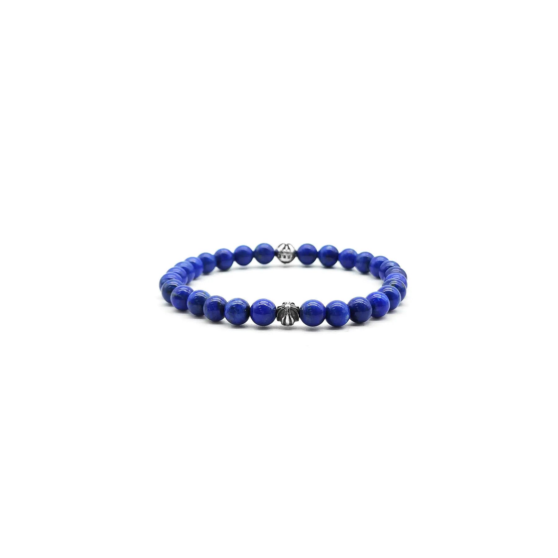 Chrome Hearts Chrome Hearts 6mm Blue Silver Cross Ball Beaded Bracelet Size ONE SIZE - 3 Thumbnail
