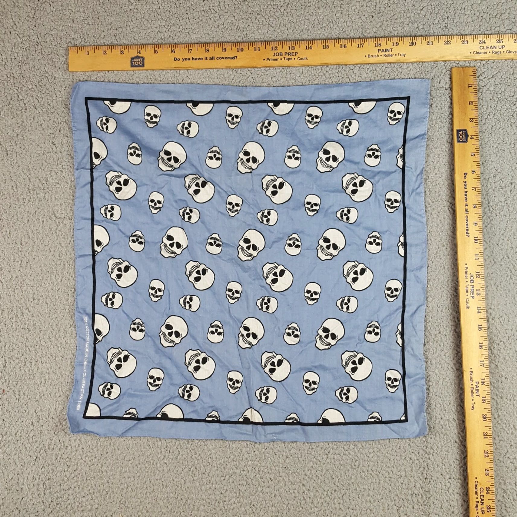 Vintage VINTAGE Skull AOP Bandana Handkerchief Neck Wrap Square Scarf Unisex One Size Blue 90s Y2K Goth Halloween Size ONE SIZE - 5 Thumbnail