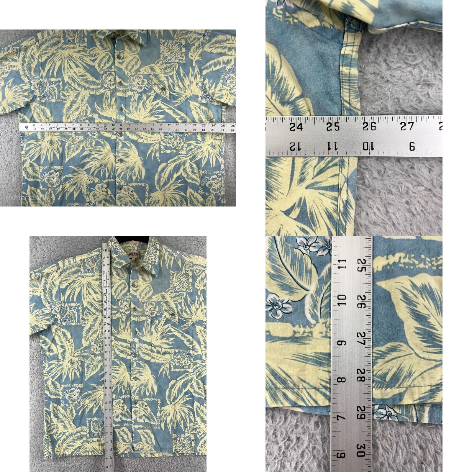 Vintage Campia Moda Shirt Mens XL Blue Button-Up Hawaiian Floral Leaf Cotton Size US XL / EU 56 / 4 - 8 Thumbnail
