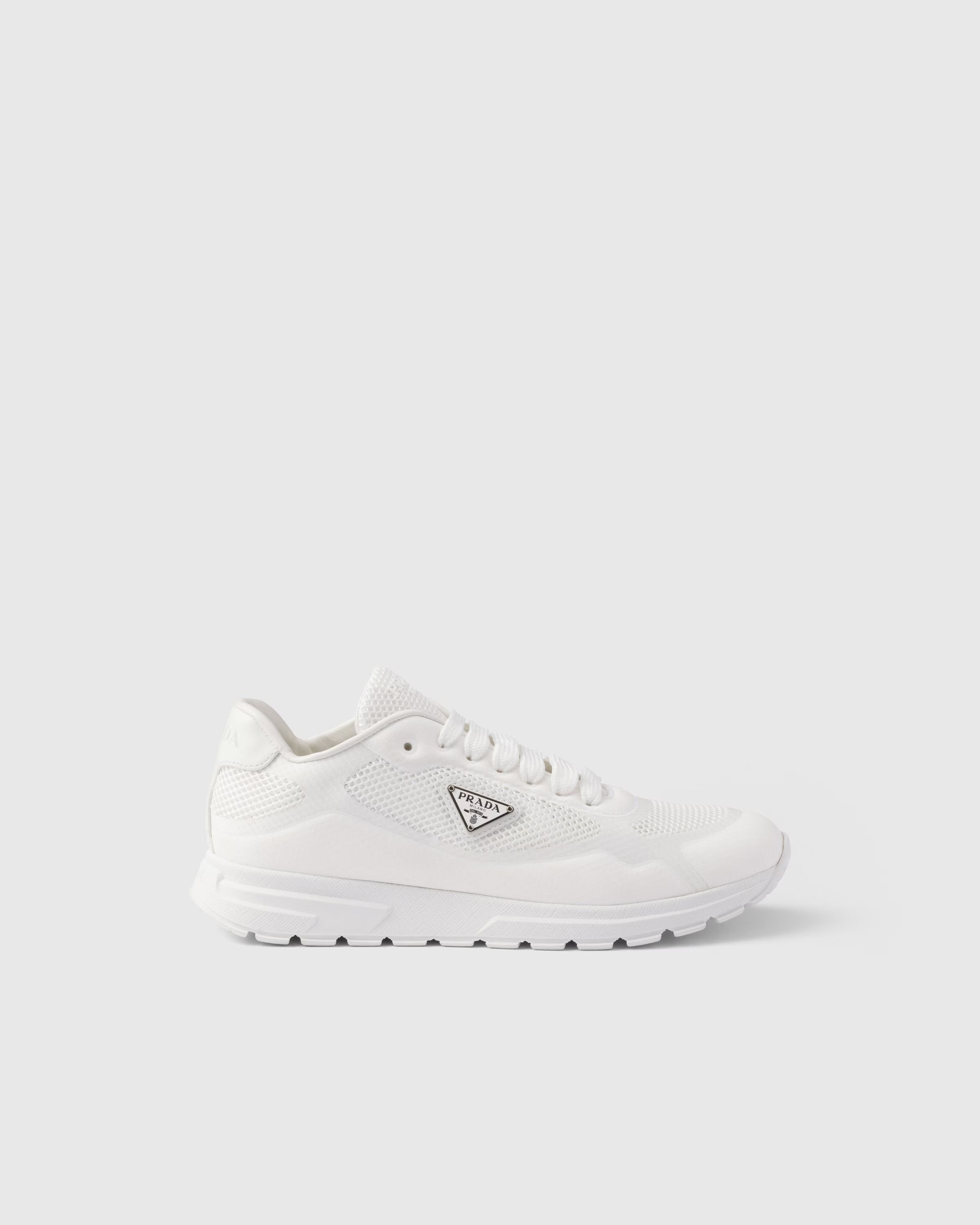 Prada o1B3y1r0526 Prax 2.0 Fabric and Mesh Sneakers in White Size US 8 / IT 38 - 1 Thumbnail