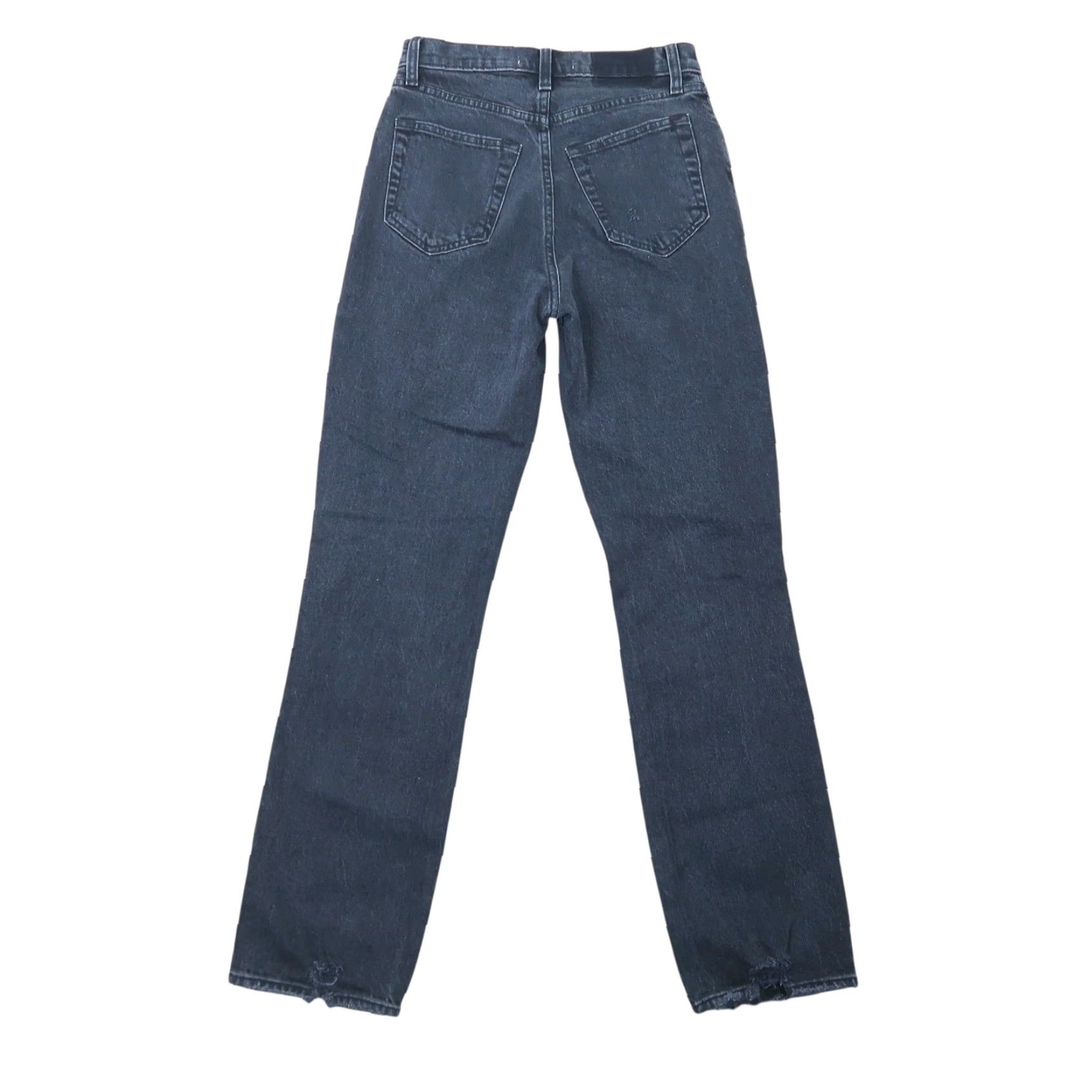 Abercrombie & Fitch Abercrombie & Fitch Jeans 90s High Rise Black Straight Womens 0 Denim Cotton Distressing Knee Size 25" / US 0 / IT 36 - 3 Thumbnail
