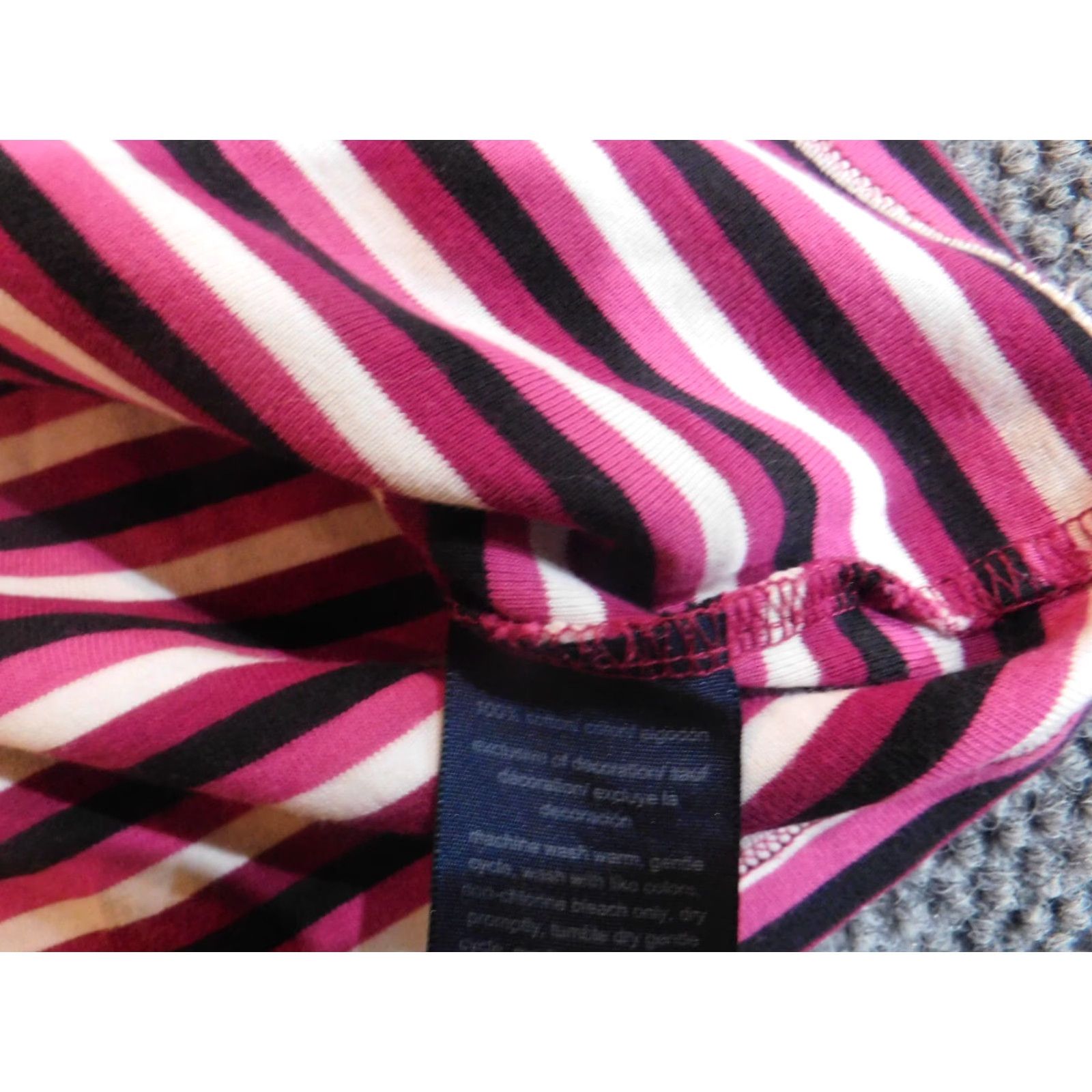 Tommy Hilfiger Tommy Hilfiger Blouse Womens Small Purple Striped Collared Pullover Long Sleeve Casual Logo Classic Style Size S / US 4 / IT 40 - 6 Thumbnail