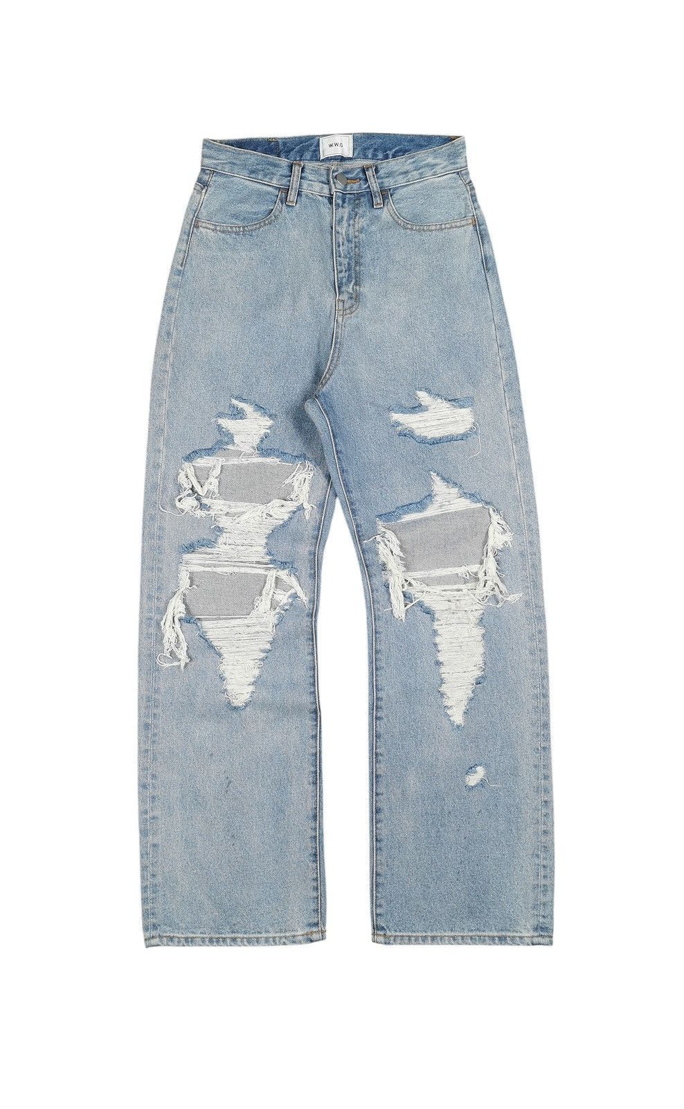 Other UK W.W.G Detail Destroyed Light Blue Women’s Jeans Size F Size 28" / US 6 / IT 42 - 1 Thumbnail