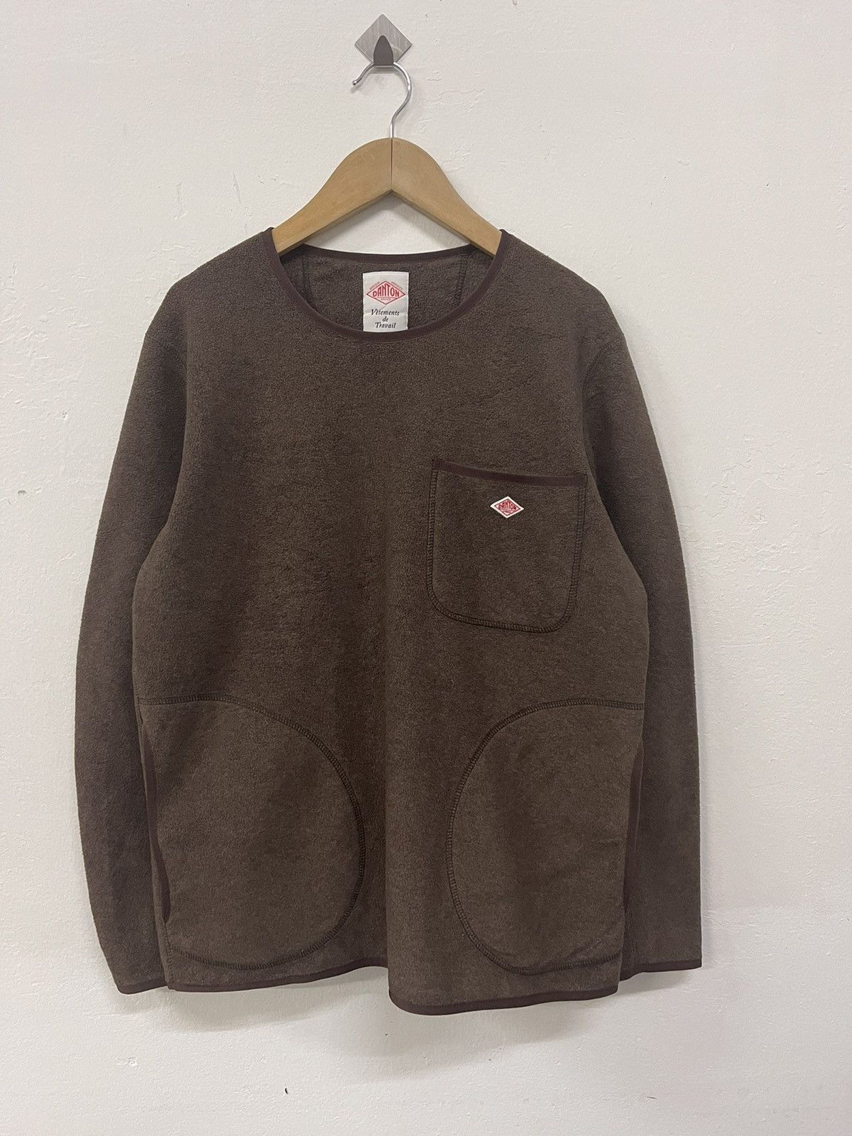 image of Danton Fleece Pullover Shirt in Brown, Men's (Size Small)