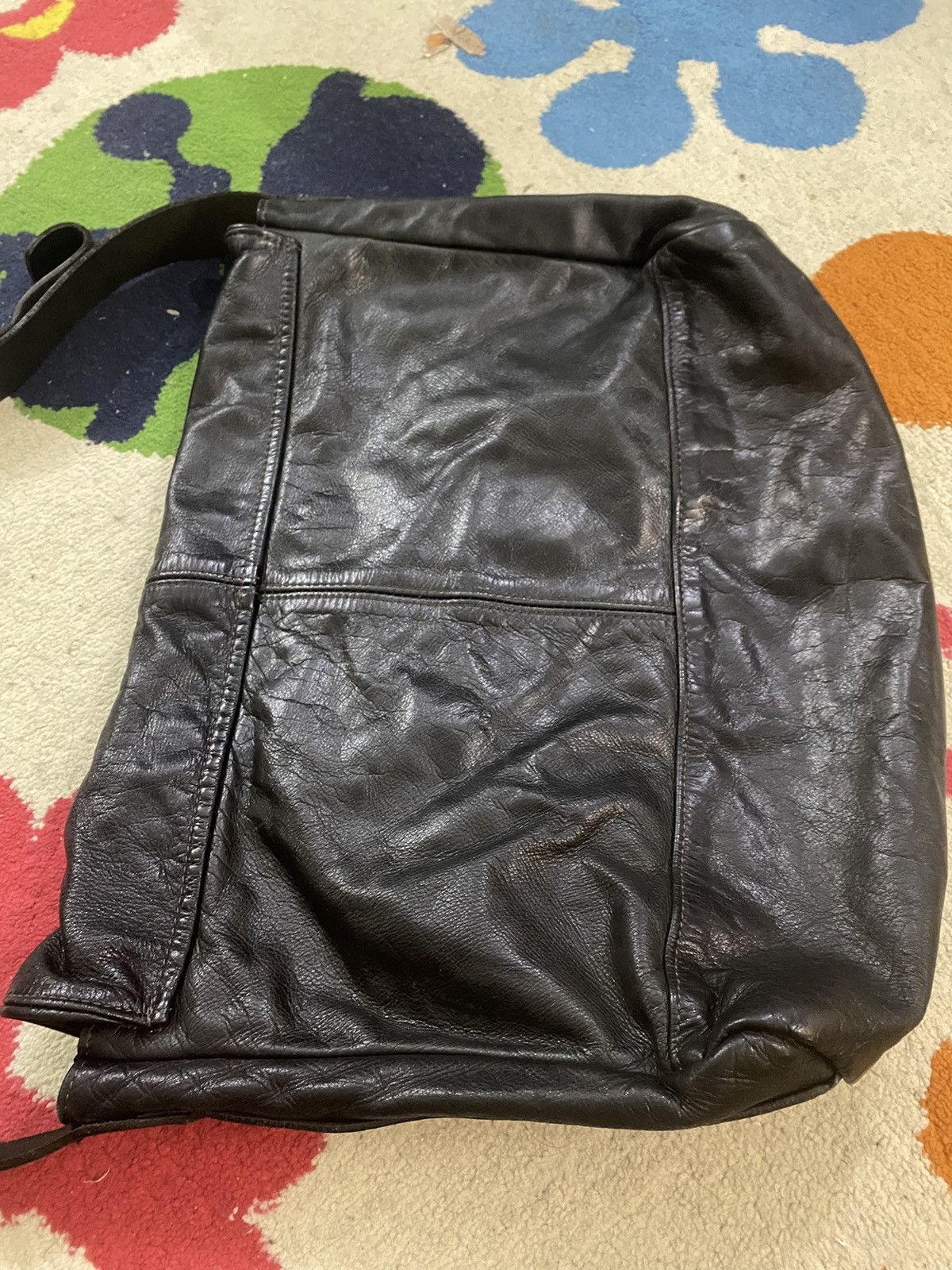 Japanese Brand × Leather Baggy port leather sling bag Size ONE SIZE - 5 Thumbnail