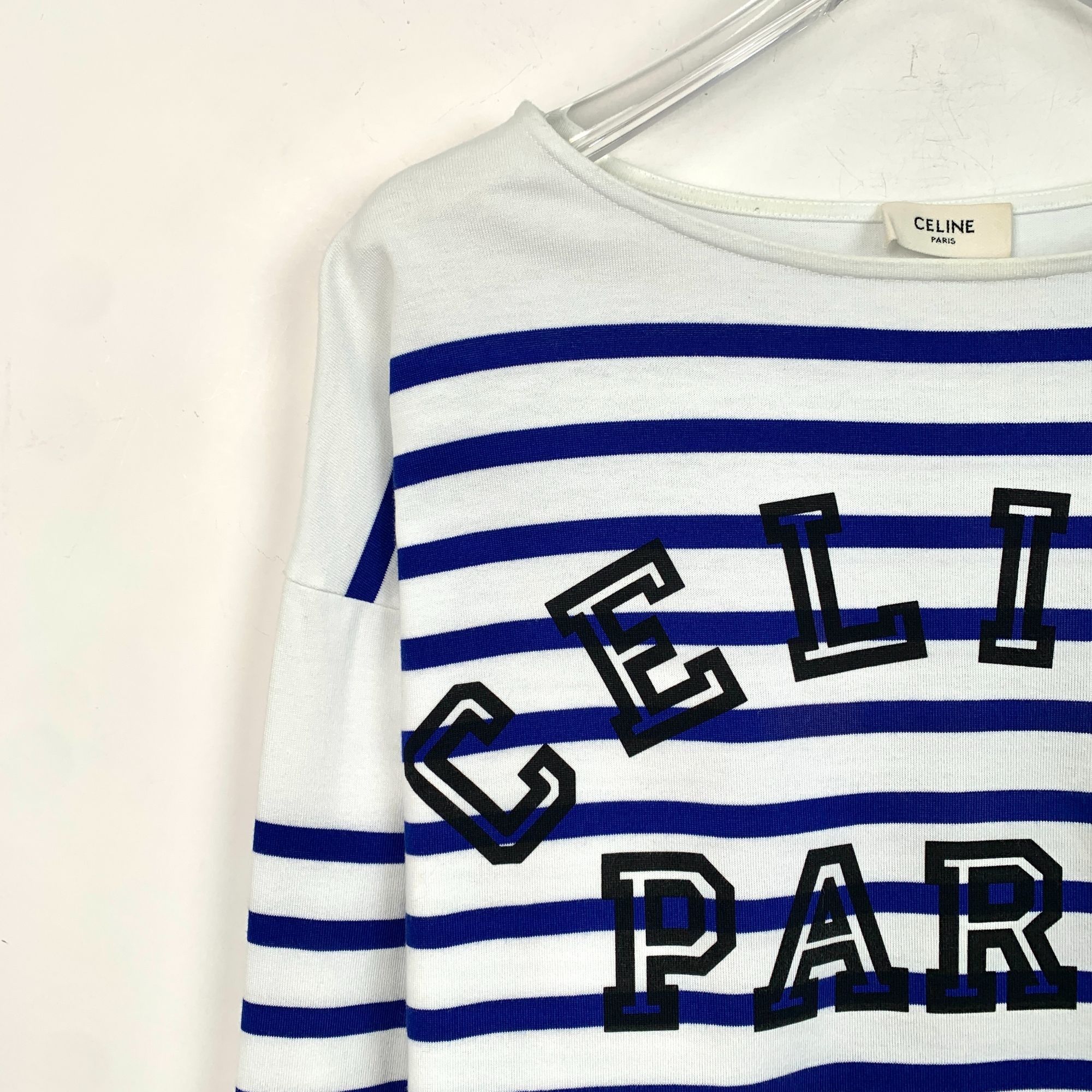 Celine Celine Paris Womens Nautical Striped Long Sleeve T-Shirt Blu Size S / US 4 / IT 40 - 3 Thumbnail