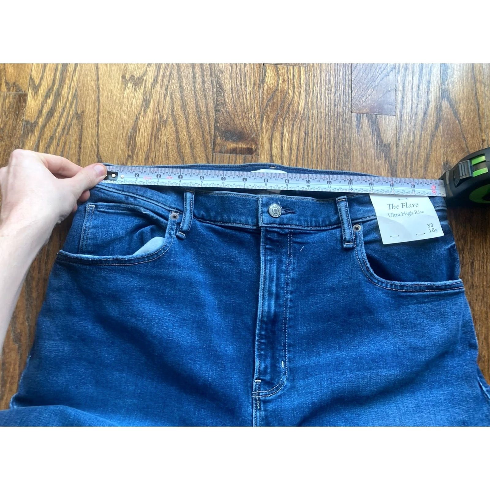 Abercrombie & Fitch Abercrombie & Fitch Jeans Womens 33 16R The Flare Ultra High Rise Curve Love NWT Blue Flared Pants Womens Size 24" / US 00 / IT 34 - 5 Thumbnail